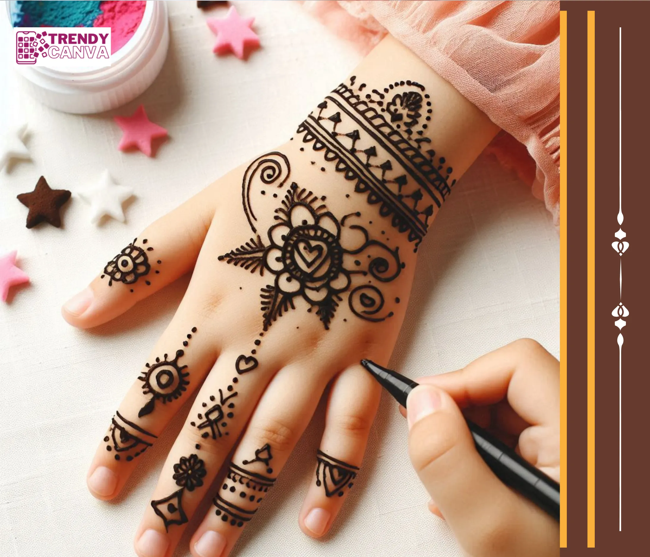 Starry Nights & Hearts Delight Mehndi Designs