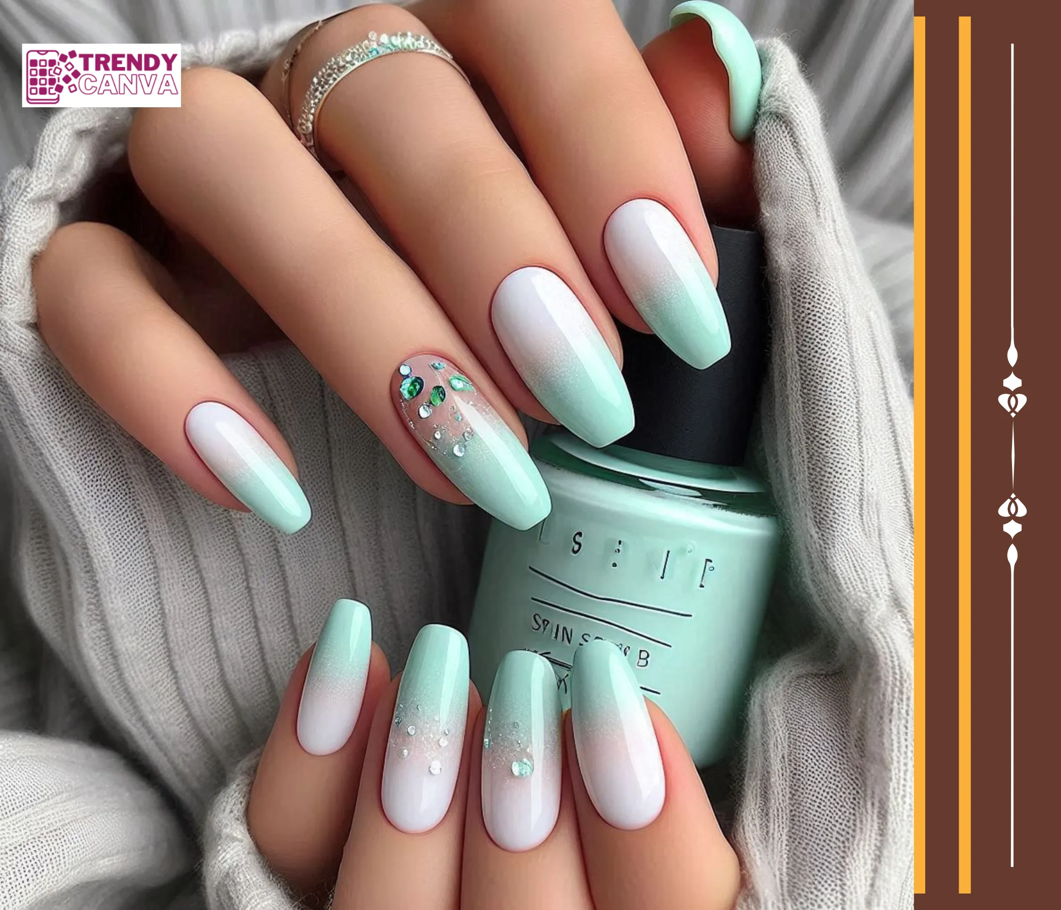 Mint Ombre Nails