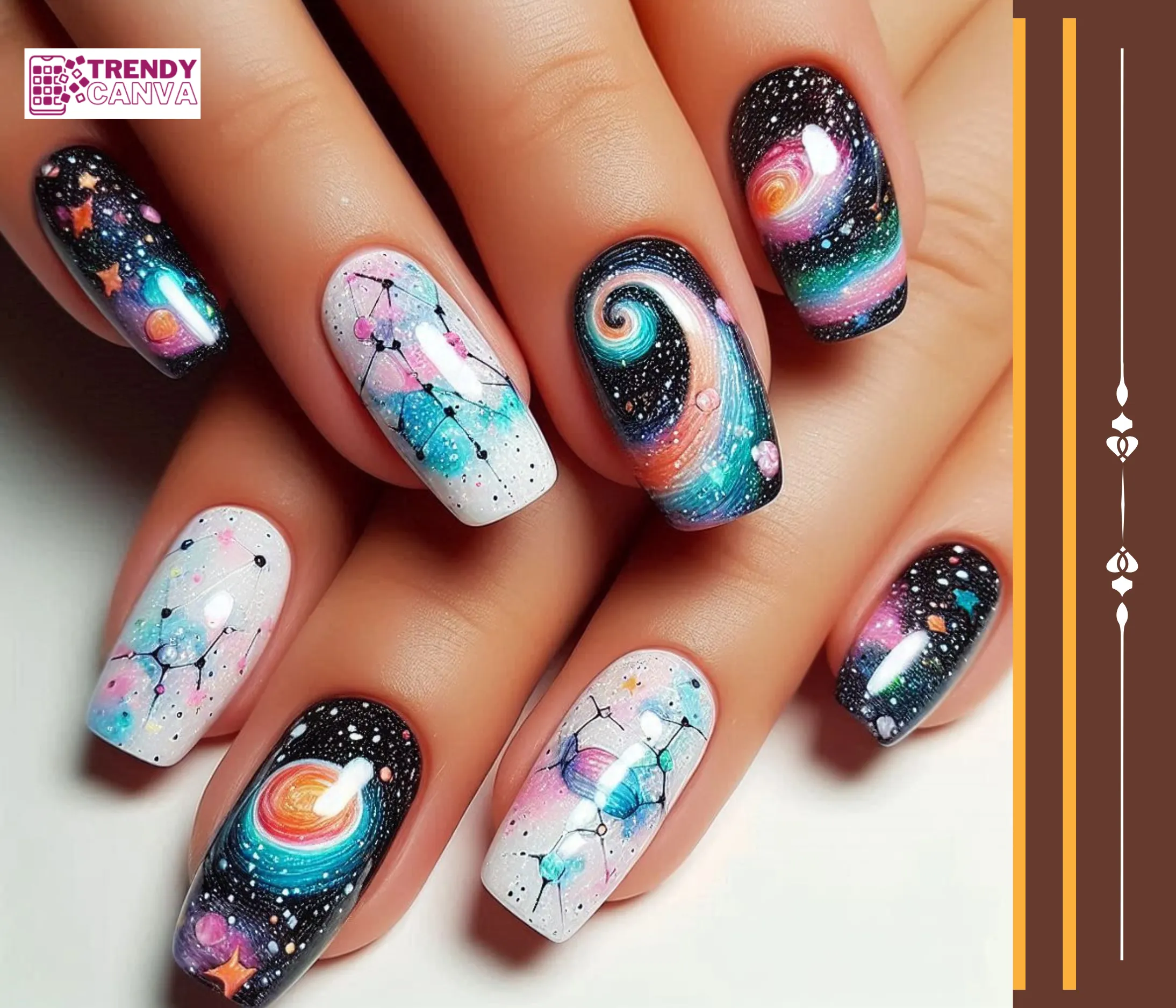 Cosmic Watercolor Nails