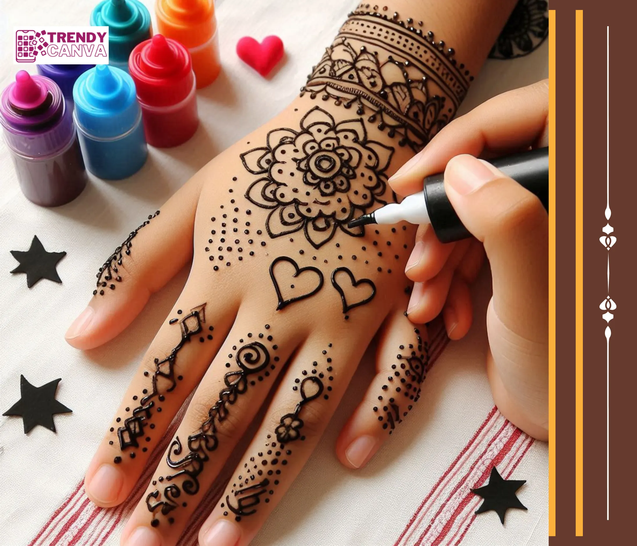 Starry Nights & Hearts Delight Mehndi Designs