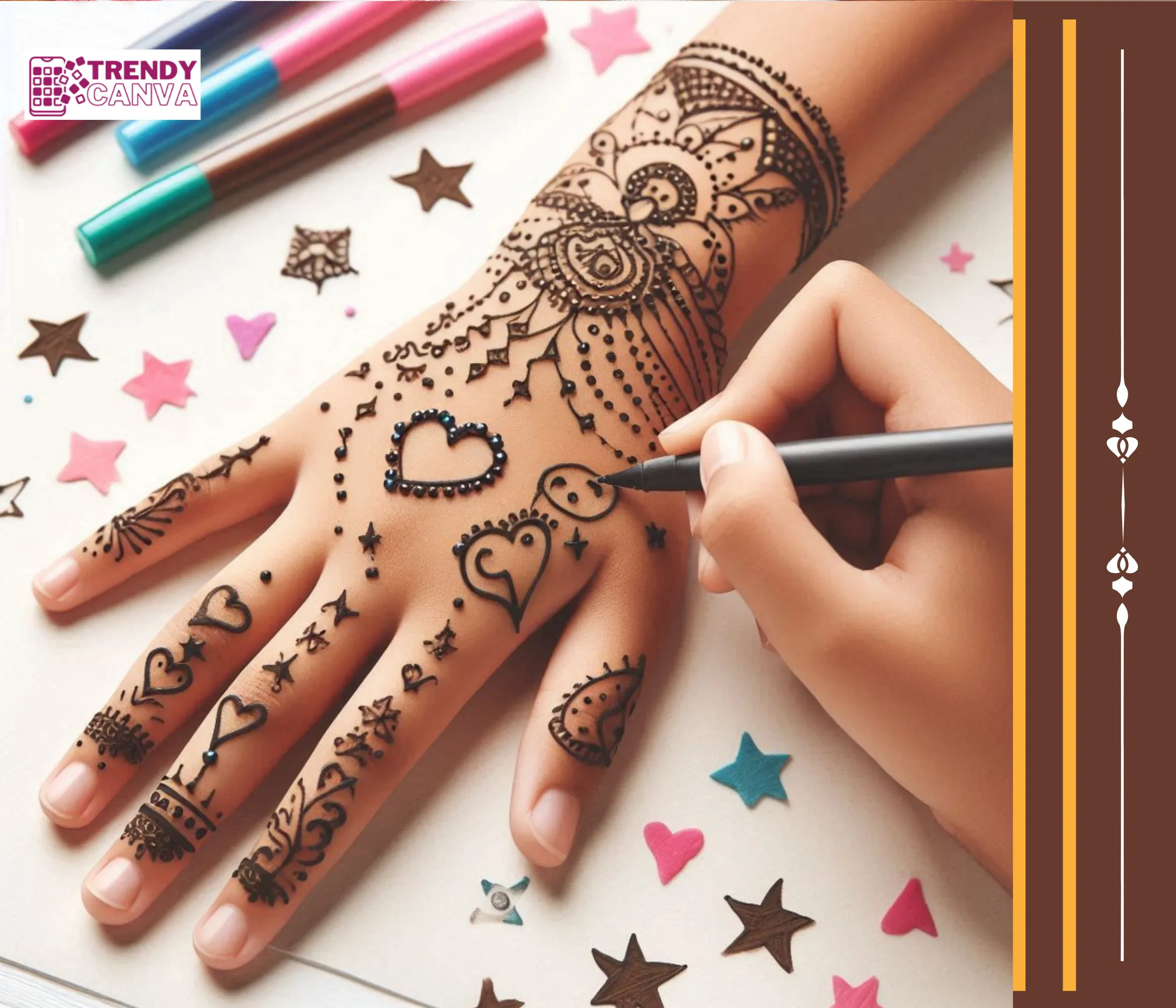 Starry Nights & Hearts Delight Mehndi Designs