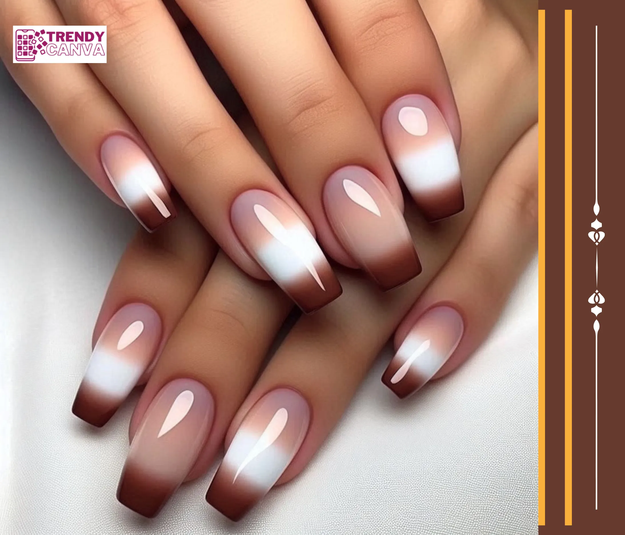 French Fade Brown Ombre Nails