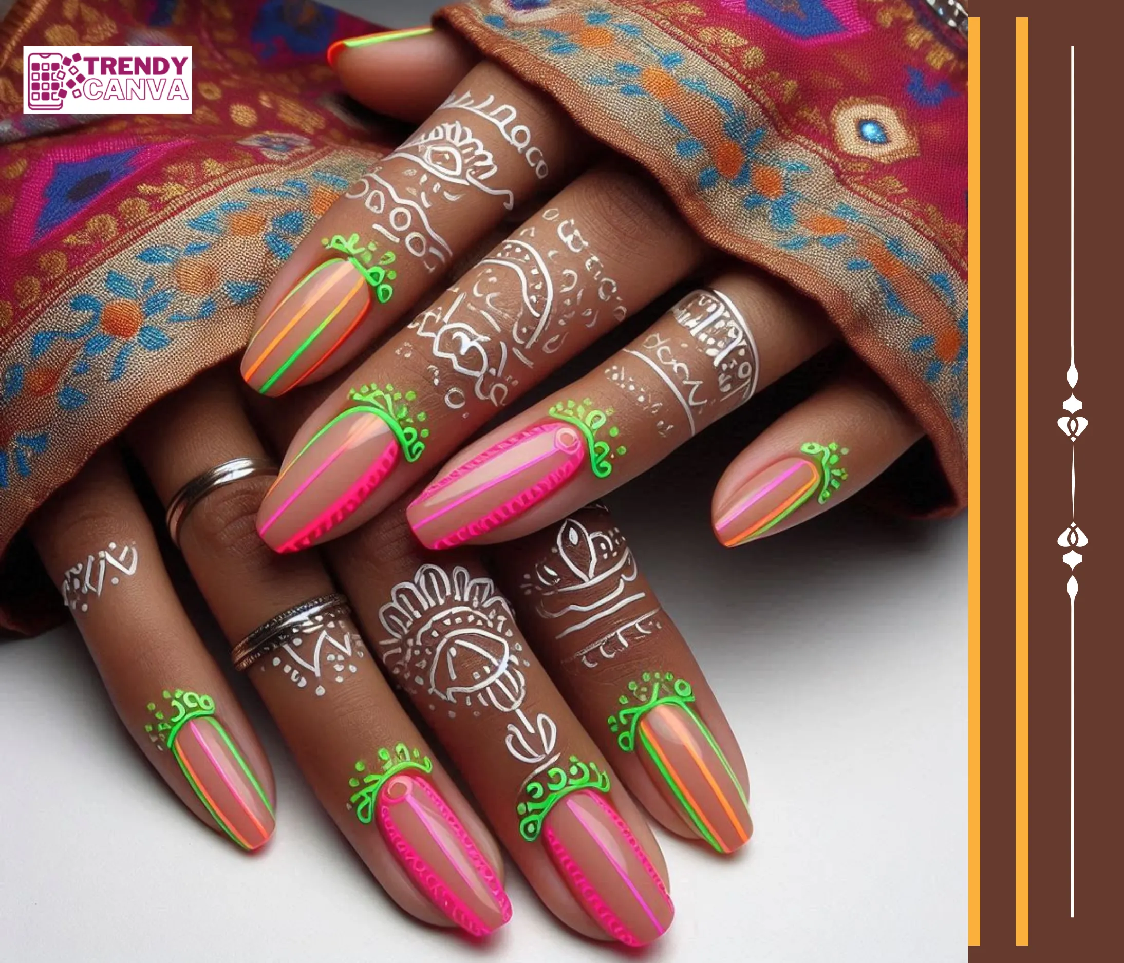 Neon Lines Nail Designs