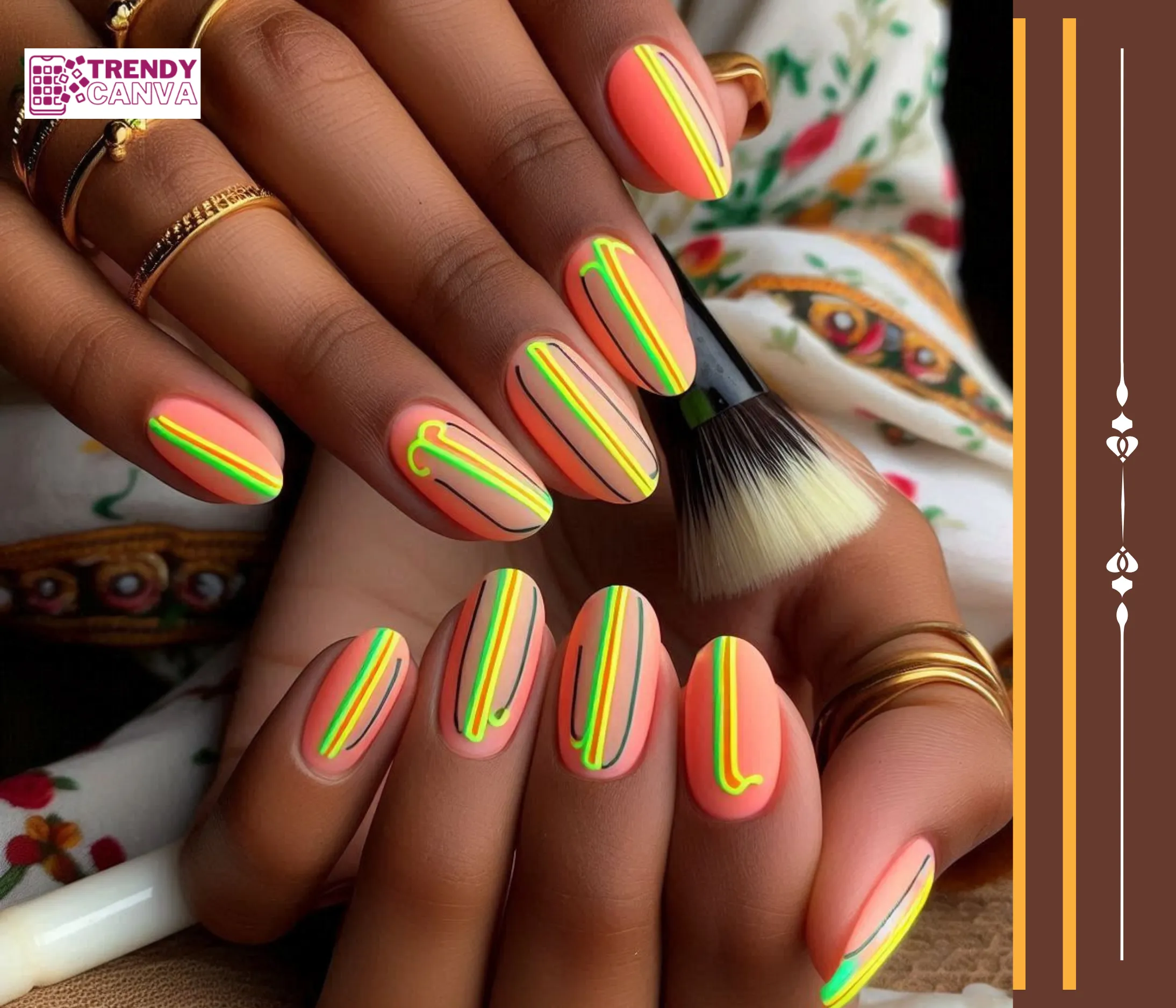 Neon Lines Nail Designs