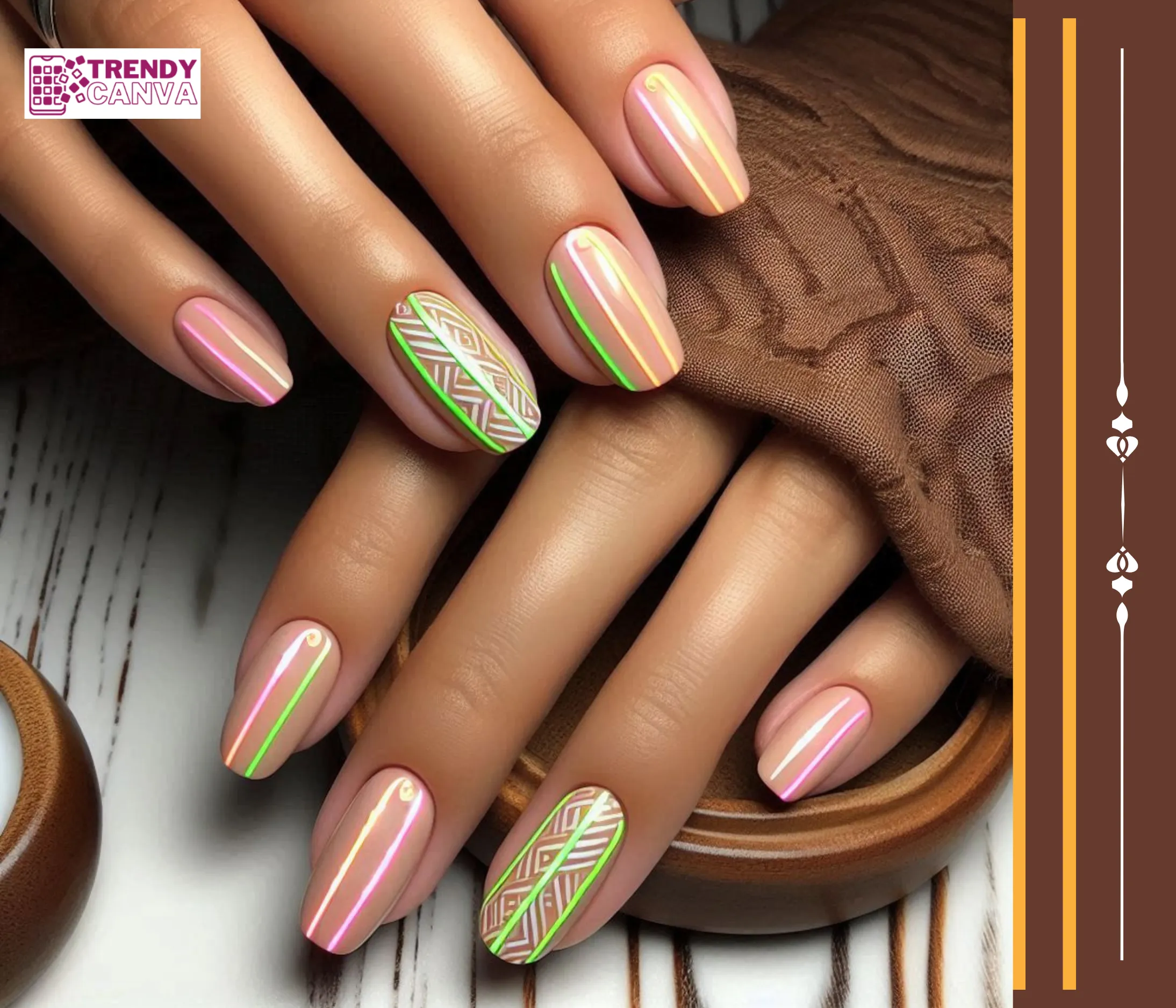 Neon Lines Nail Designs