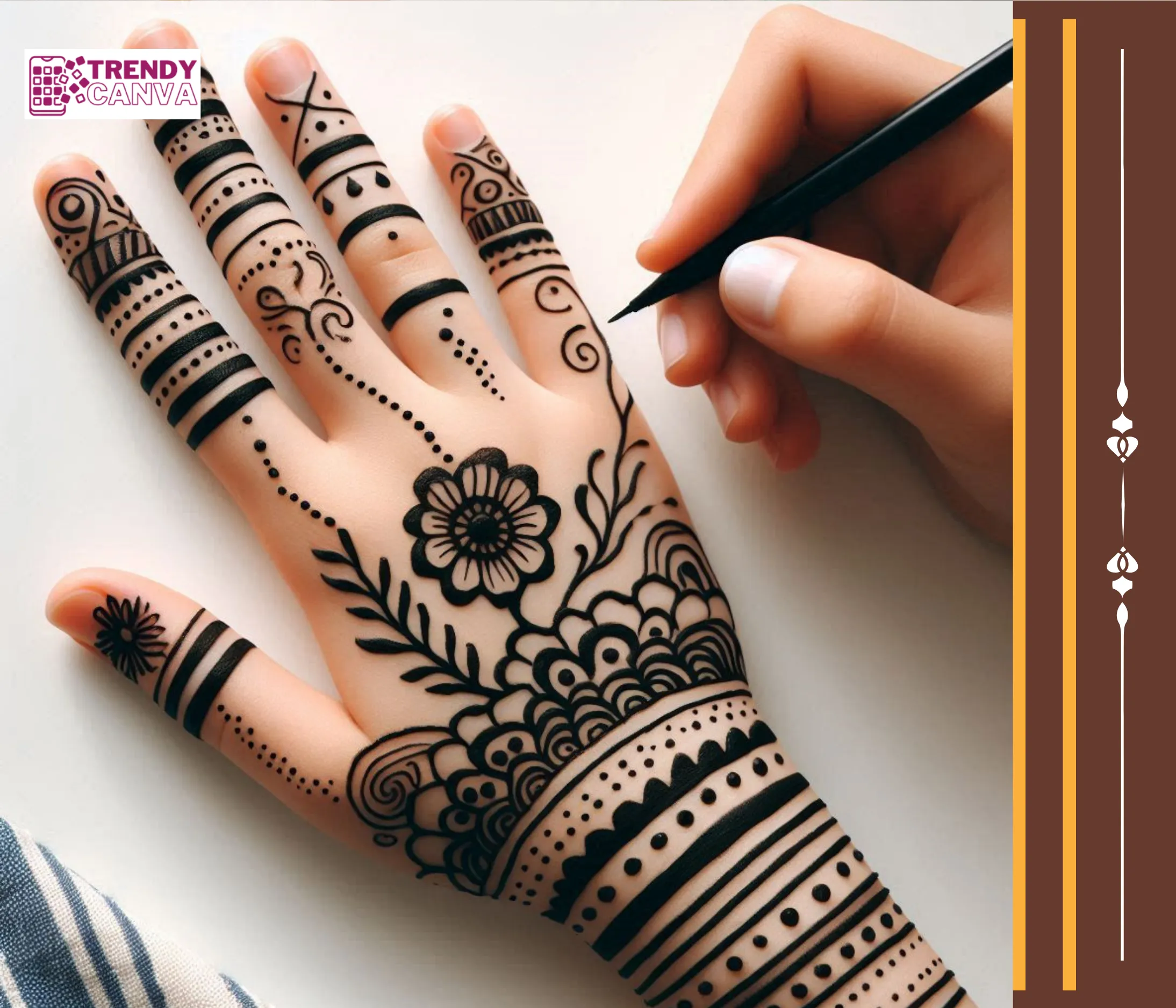 Stripes & More Mehndi Designs