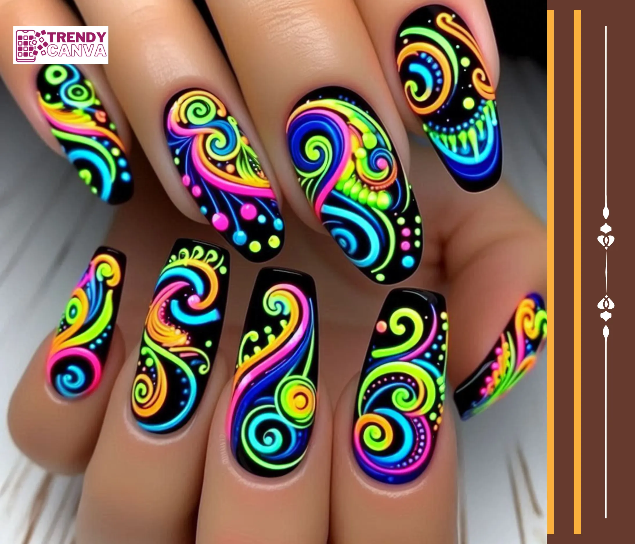 Neon Nights Bold and Eye-Catching Swirl Statements