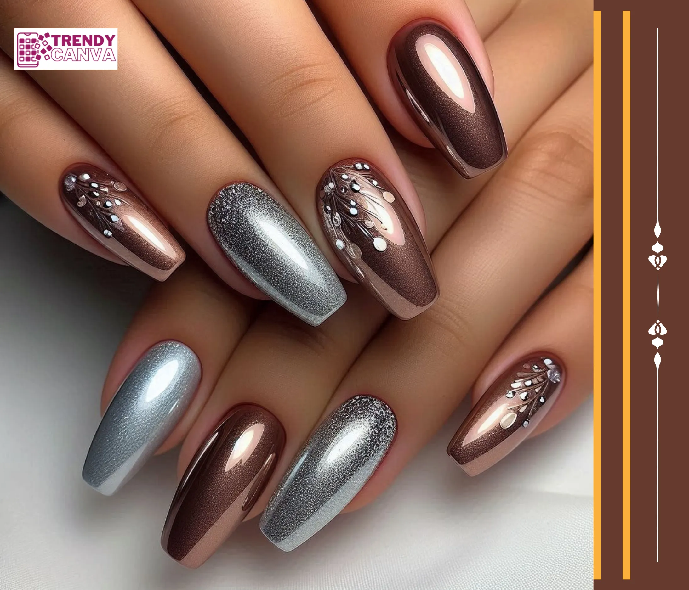 Chrome Brown Ombre Nails