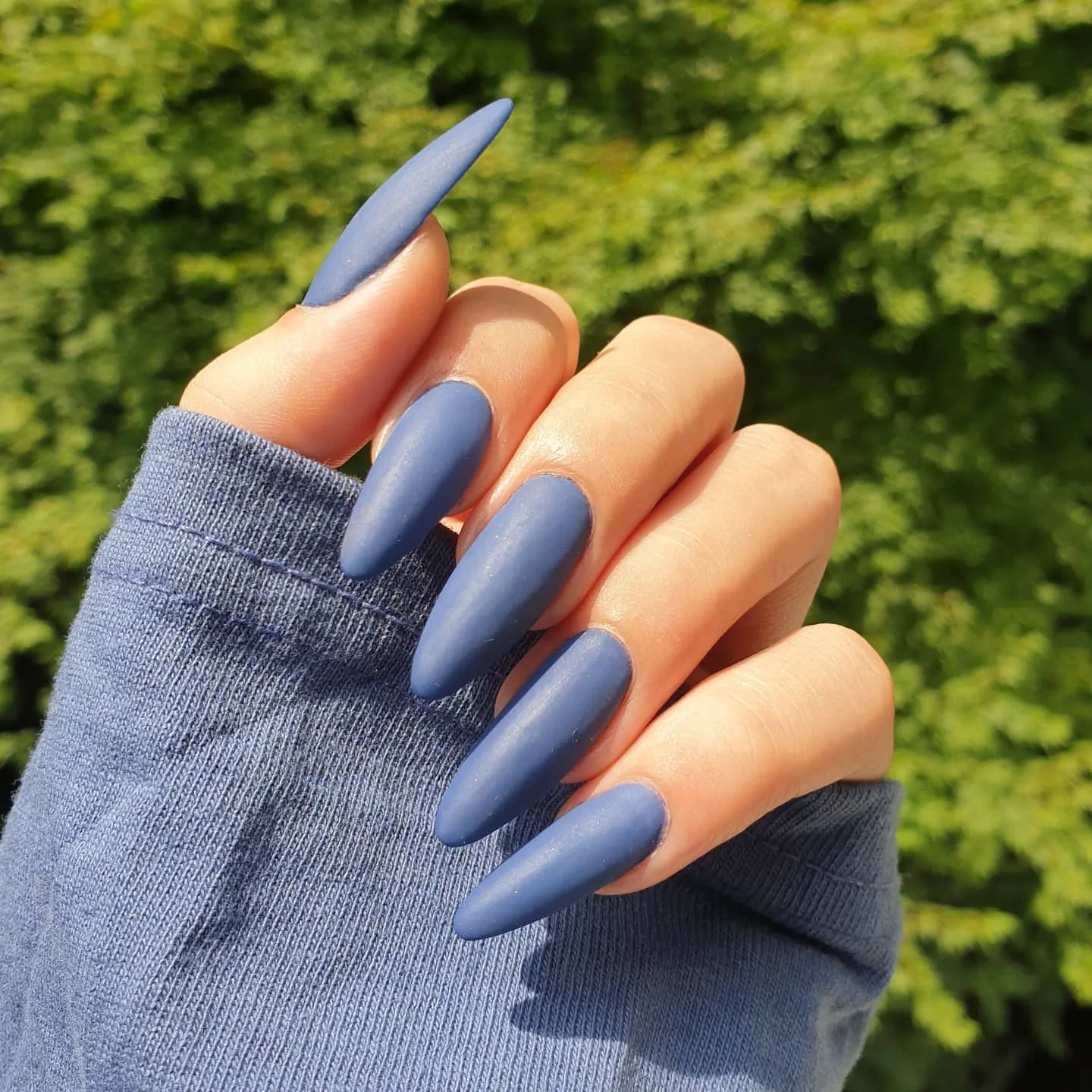 Classic Blue Denim Nails