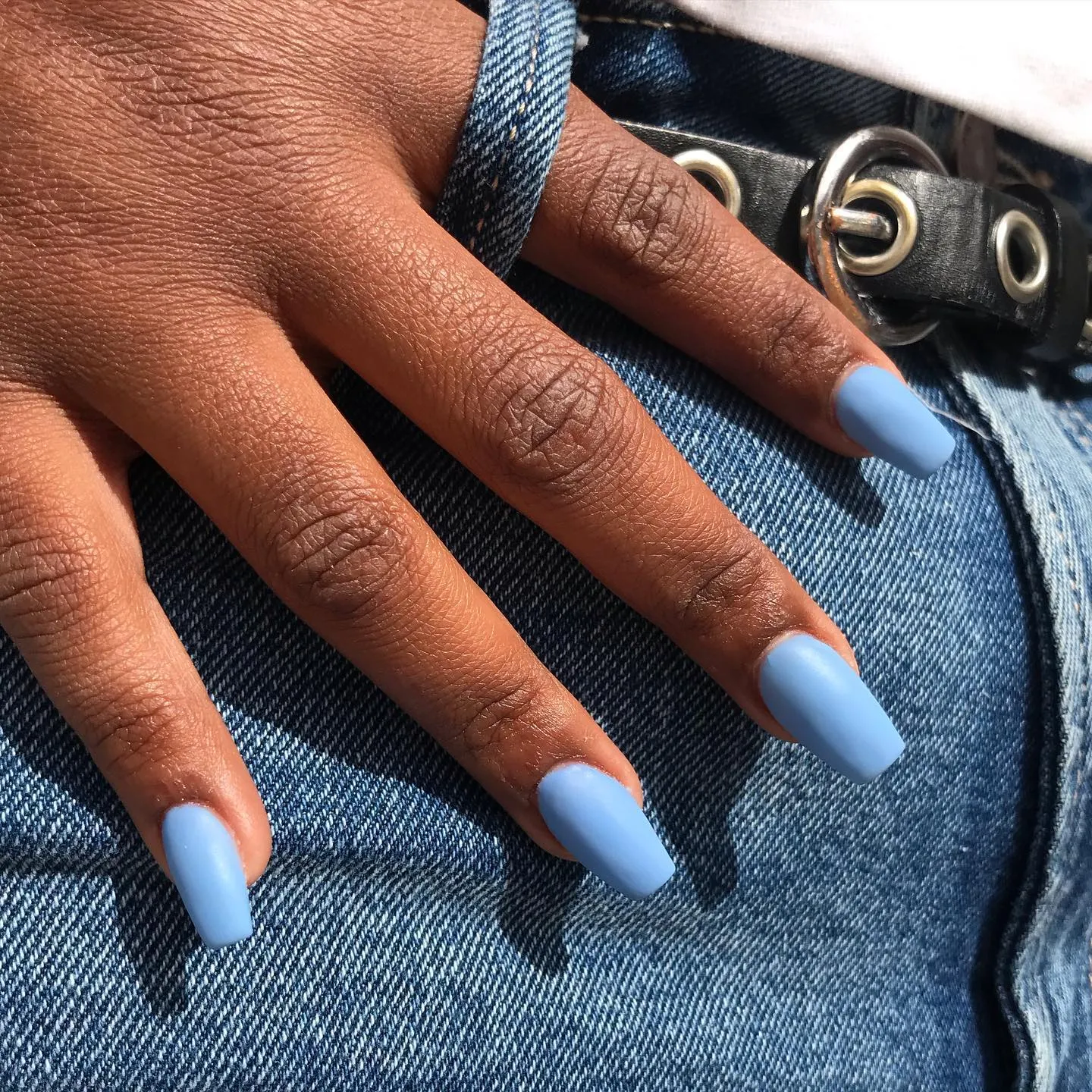 Matte Denim Nails