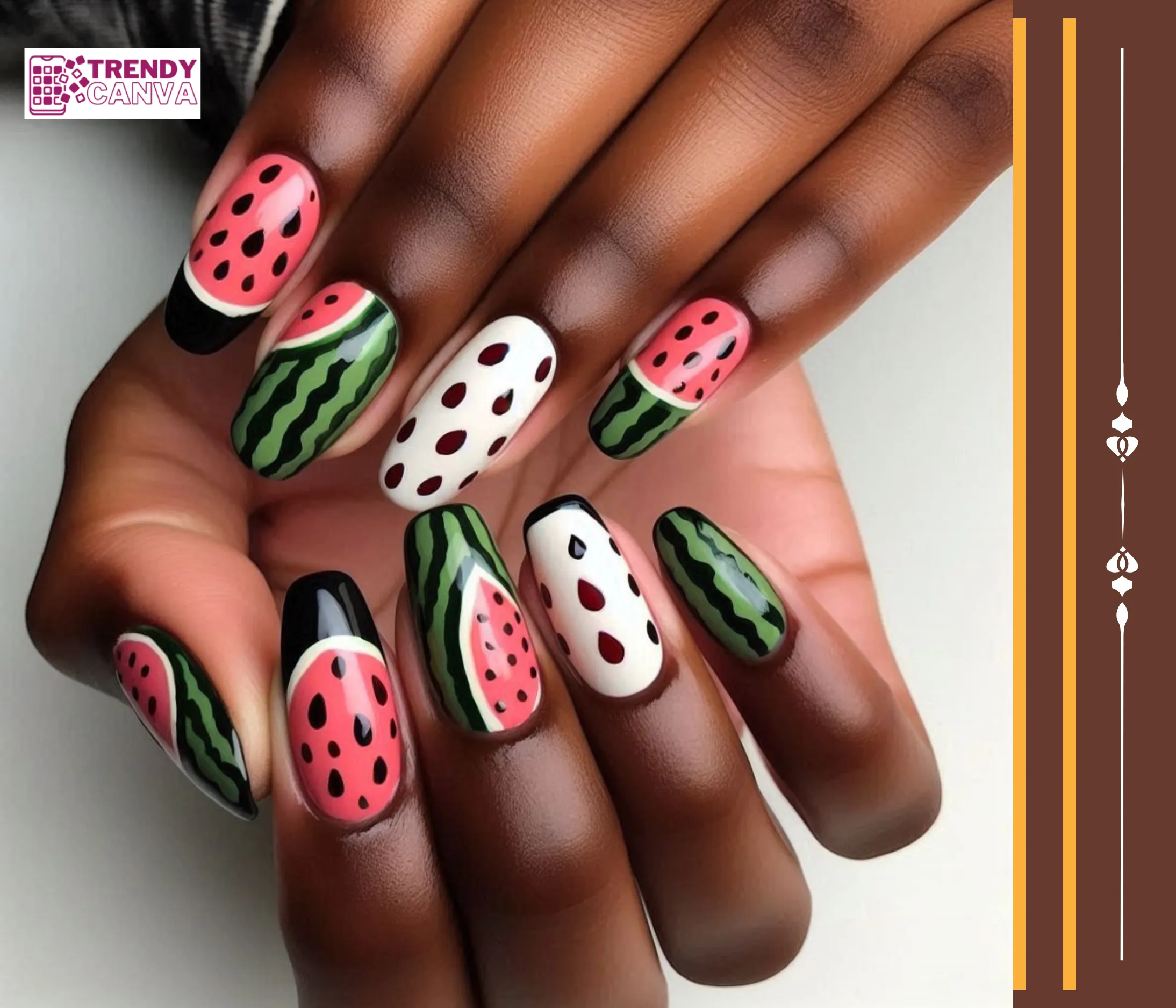 Classic Watermelon Slice Nail Designs