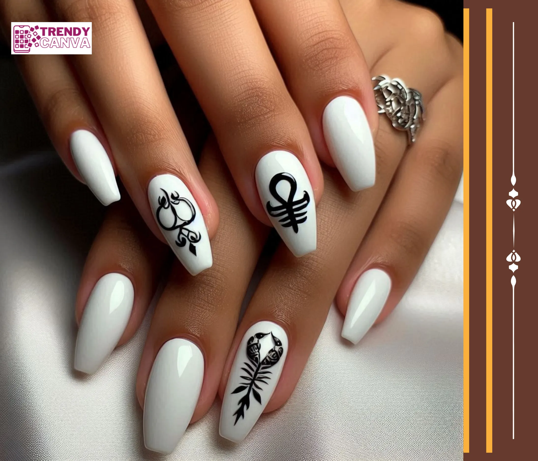 Classic Scorpio Symbol Nails