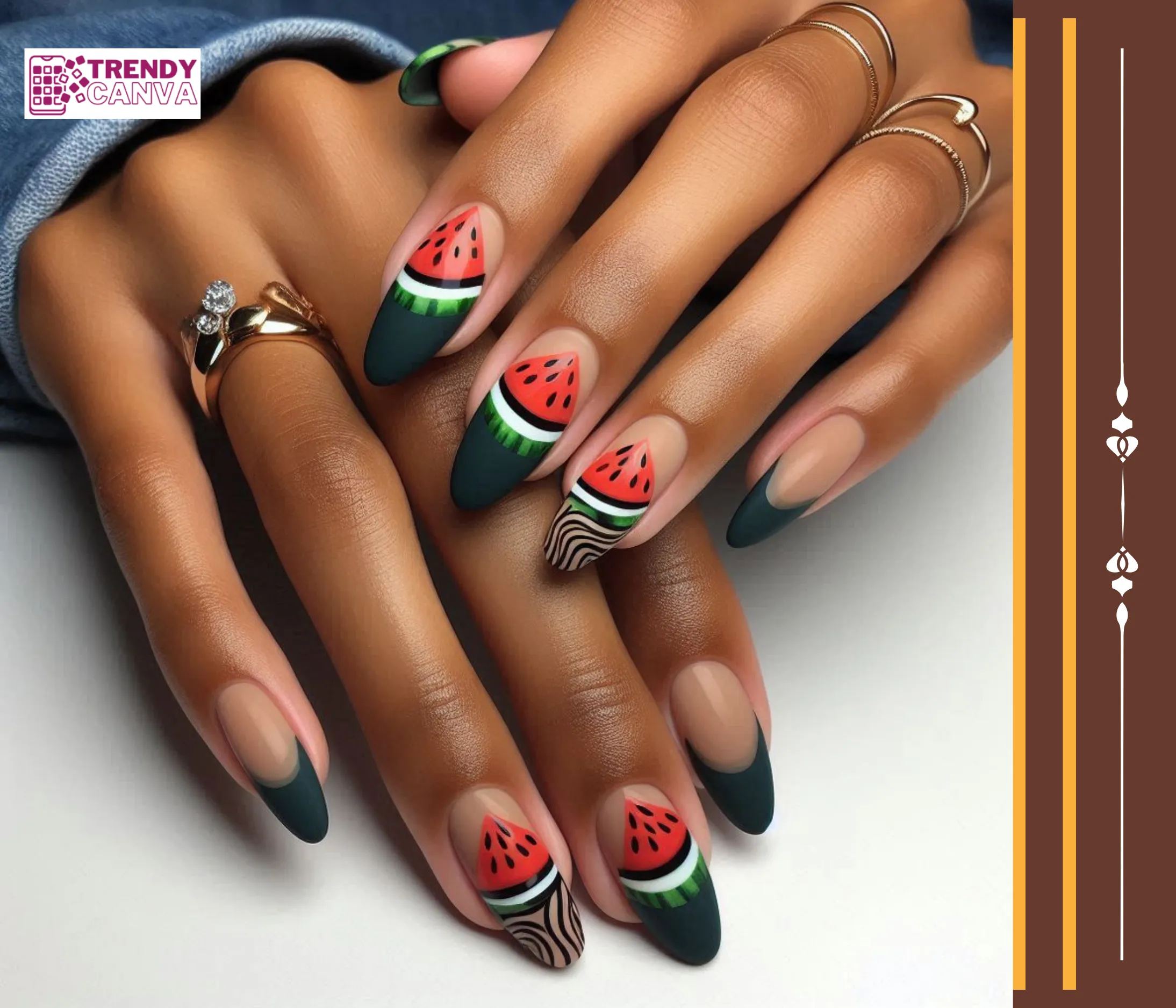 Classic Watermelon Slice Nail Designs