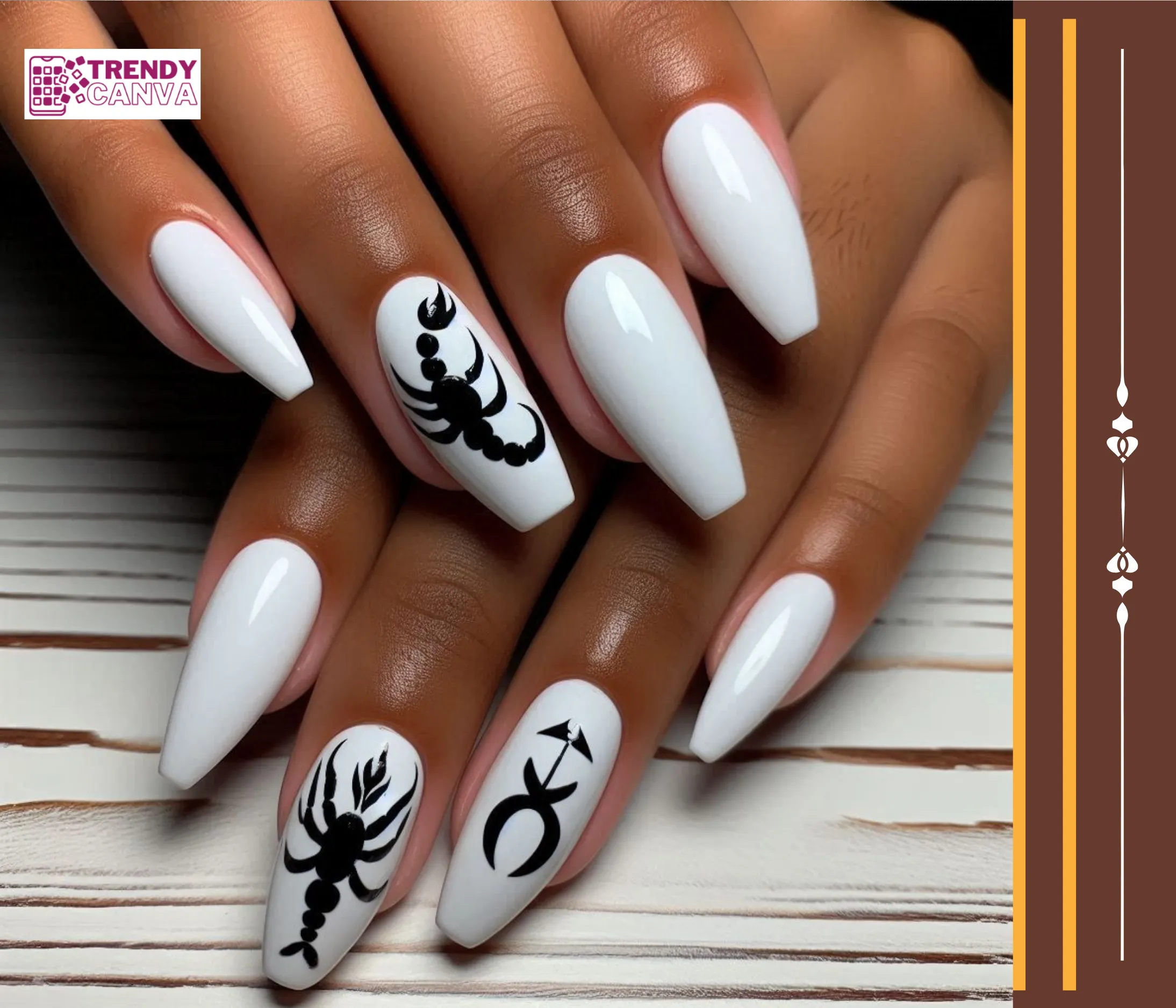 Classic Scorpio Symbol Nails