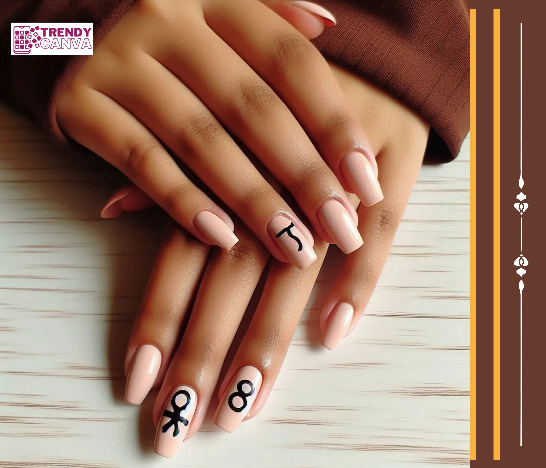 Classic Cancer Symbol Nail Designs