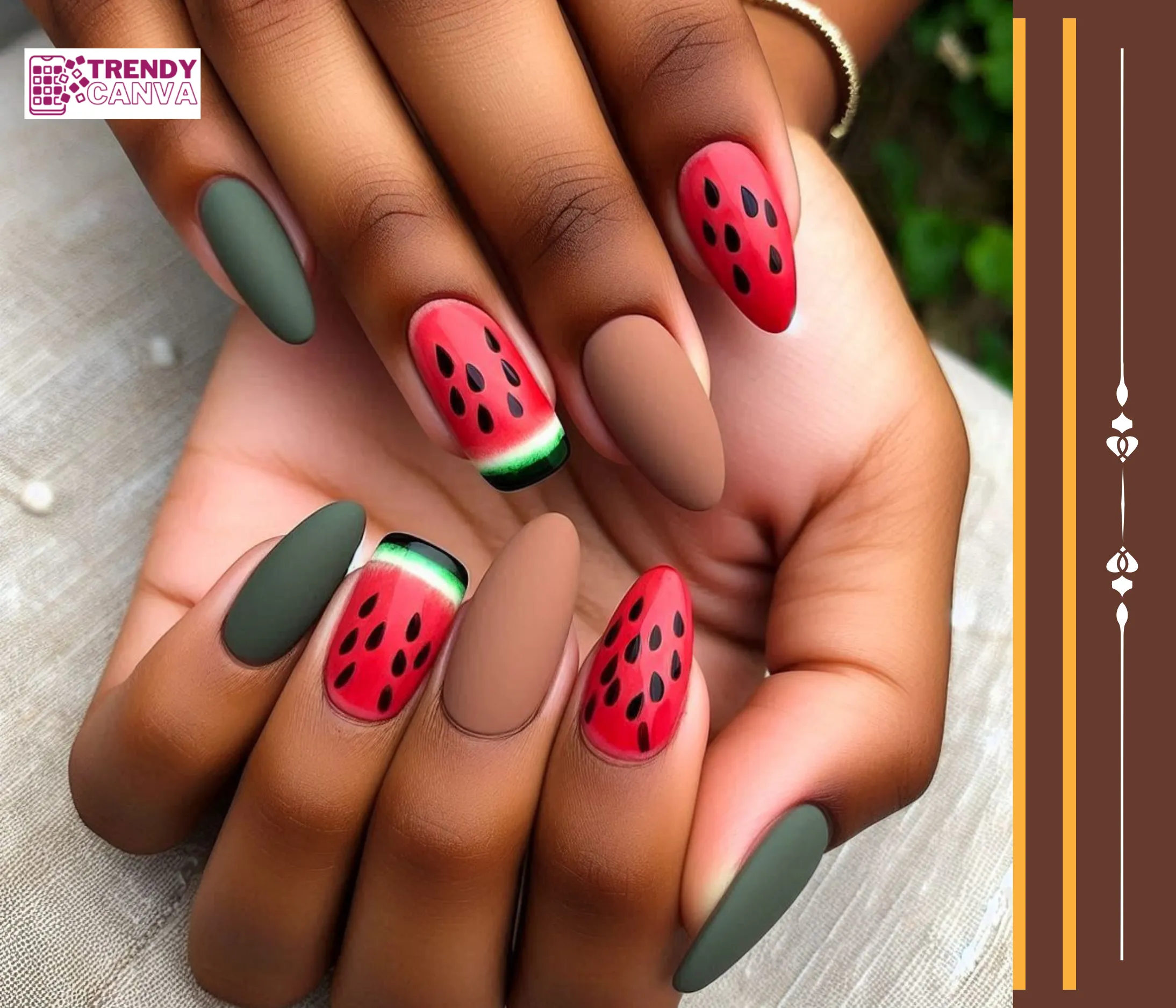 Classic Watermelon Slice Nail Designs