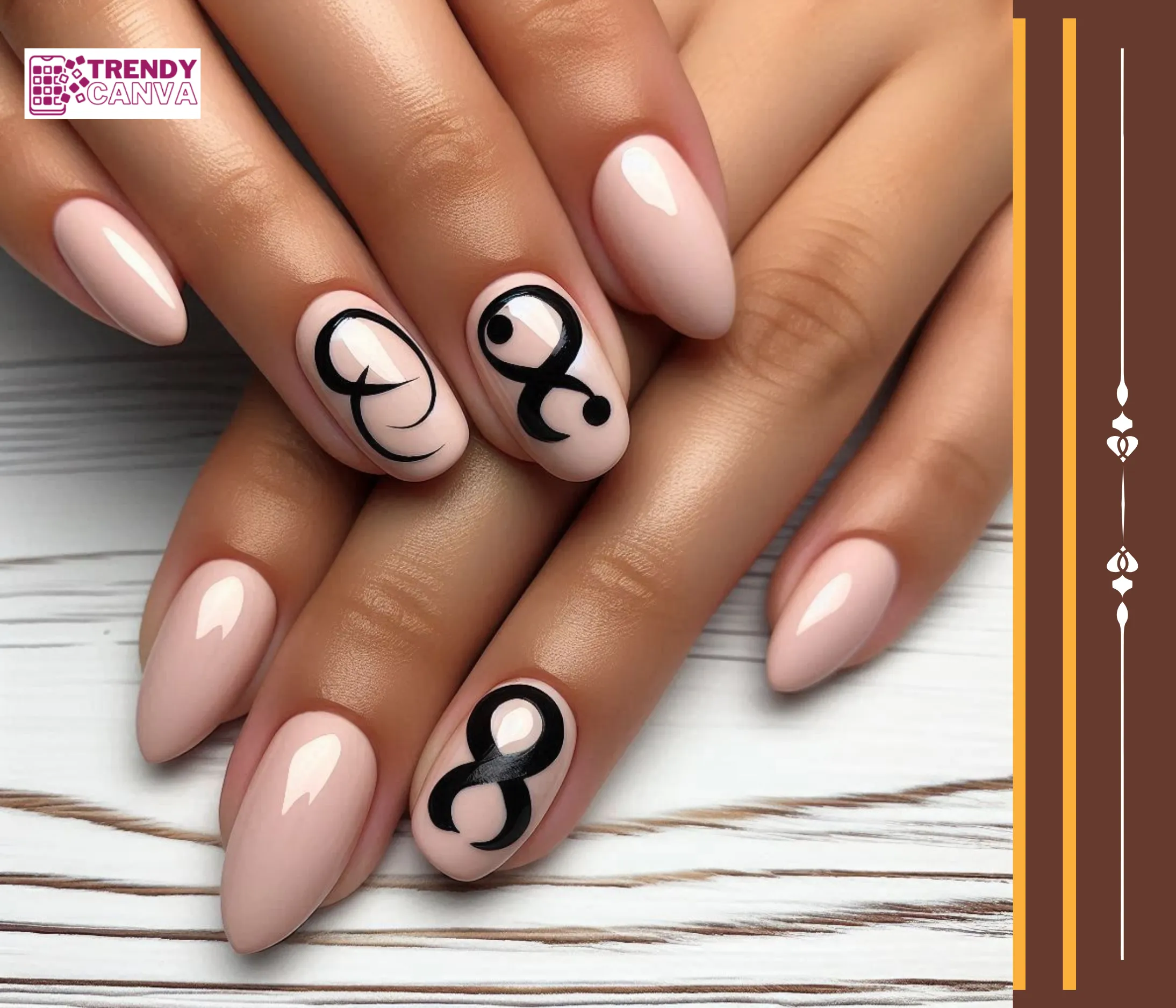 Classic Cancer Symbol Nail Designs