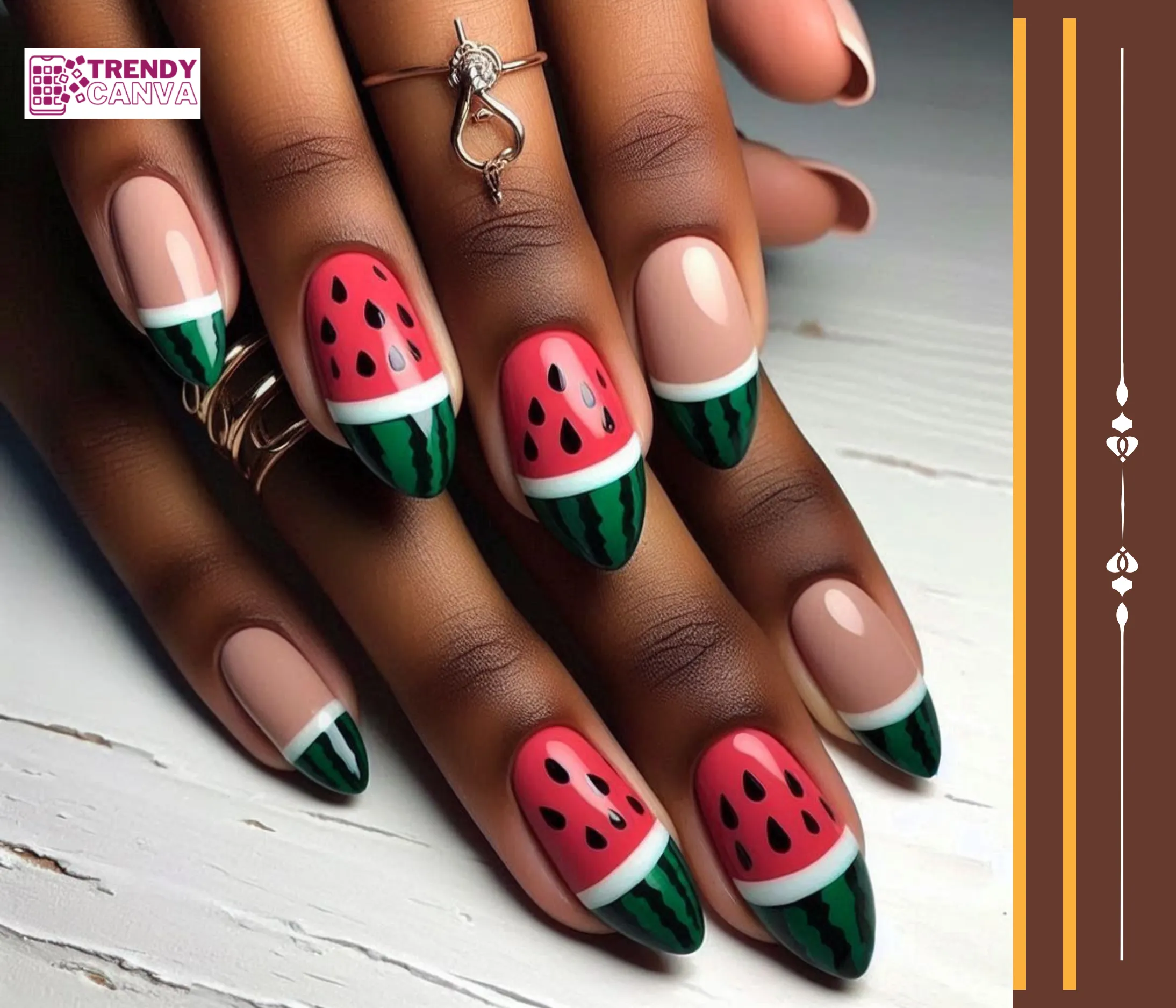 Classic Watermelon Slice Nail Designs