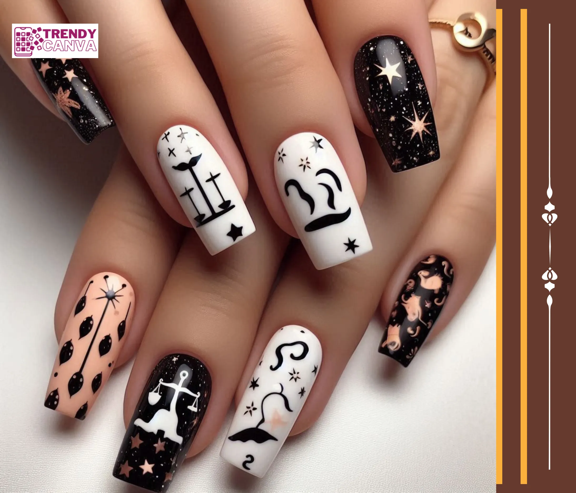 Libra & Animal Print Nail Designs