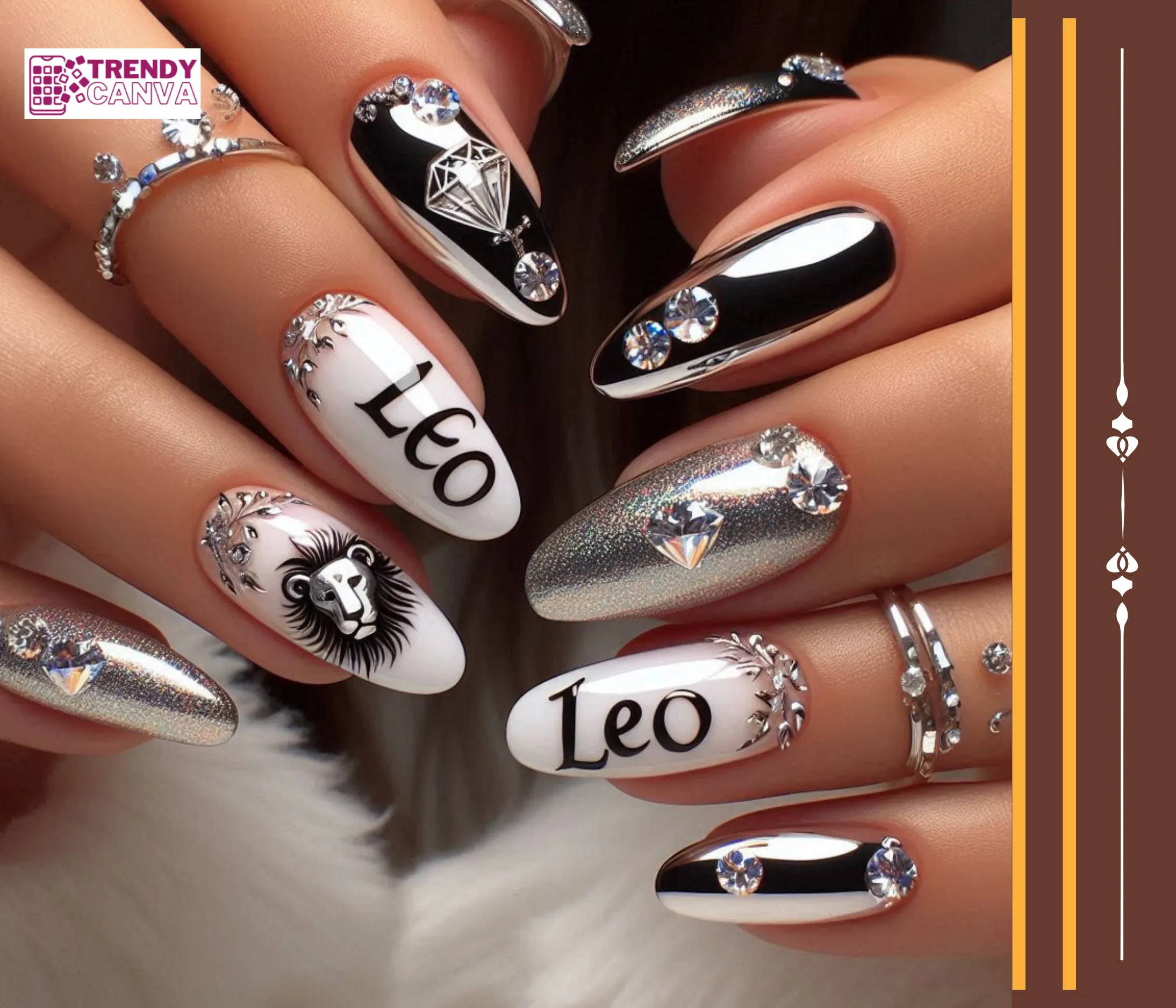 Chrome Leo Nail Designs