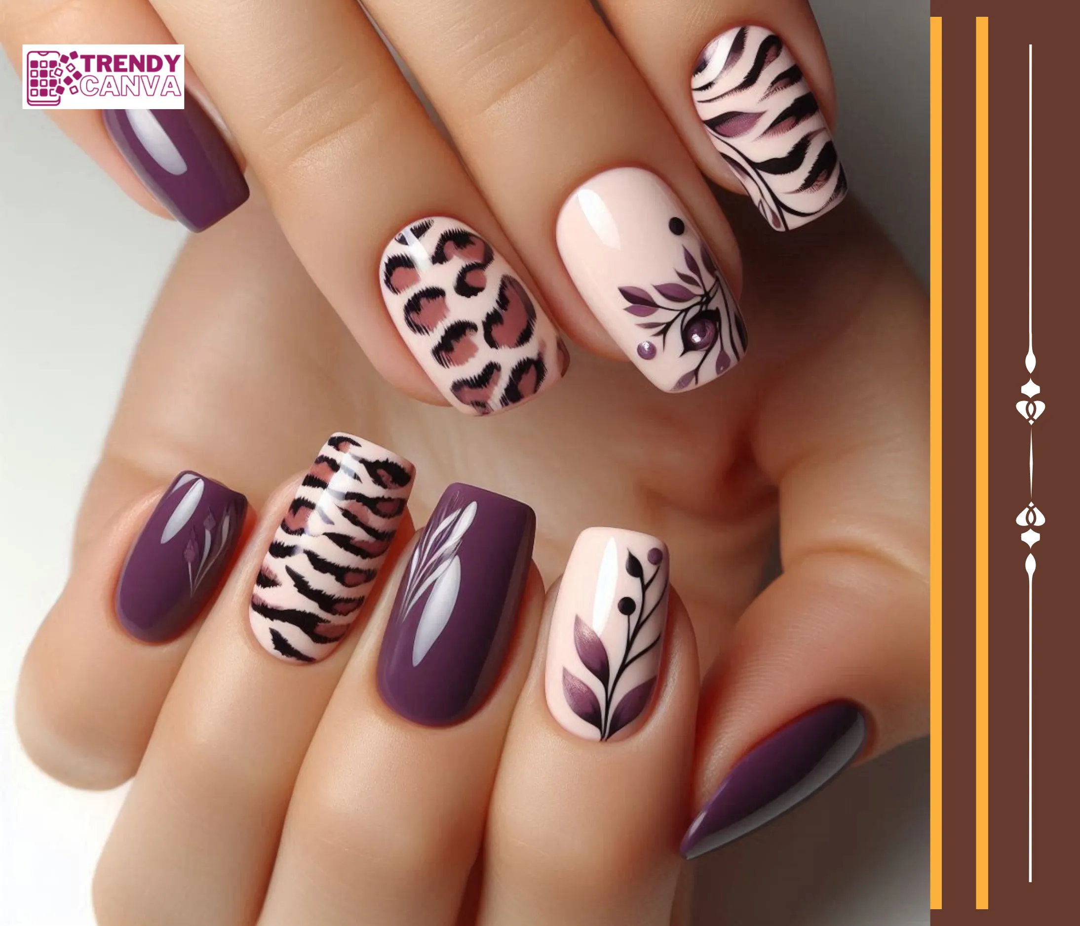 Animal Print in Plum Nails