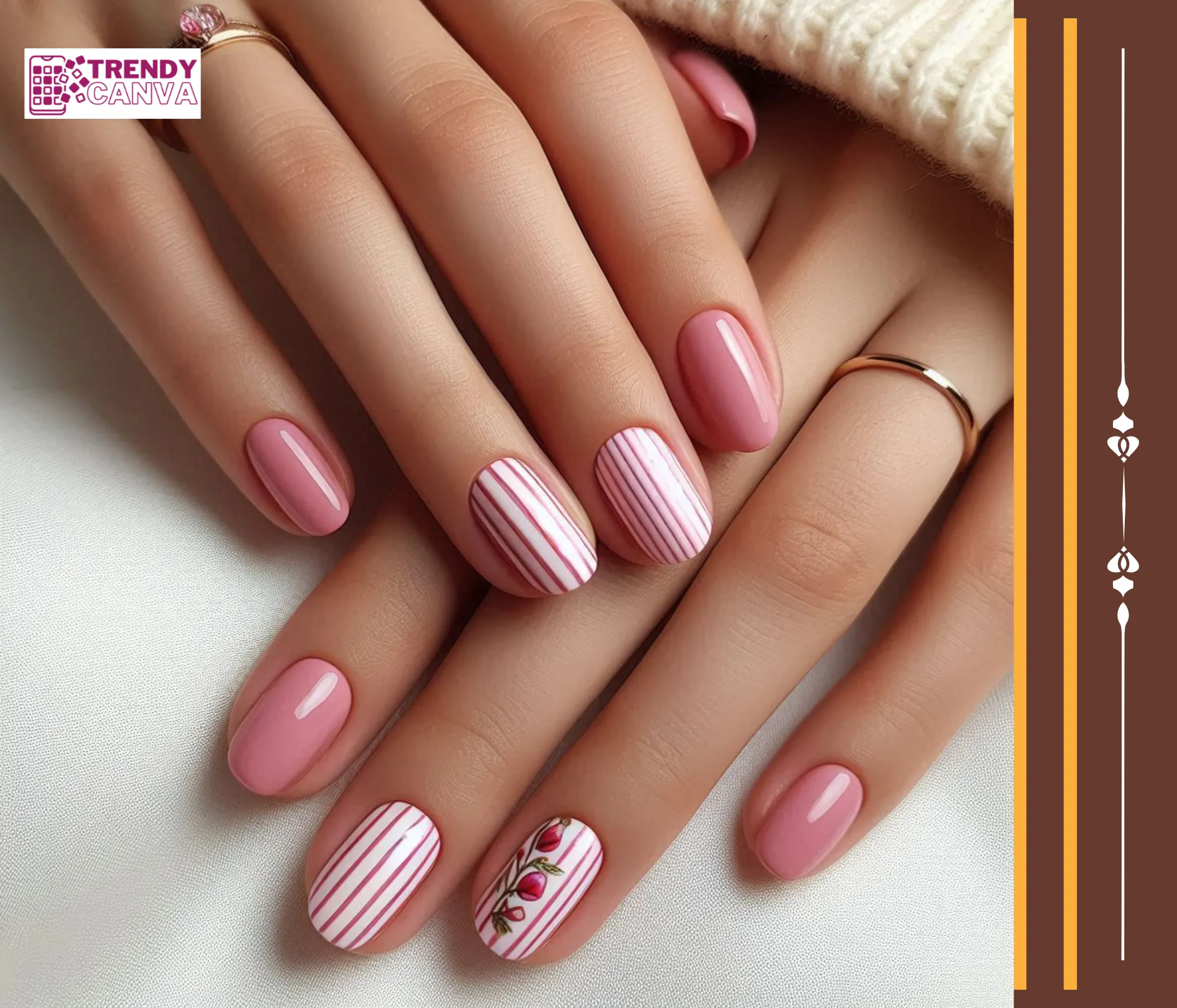 Geometric Pink Nail Designs