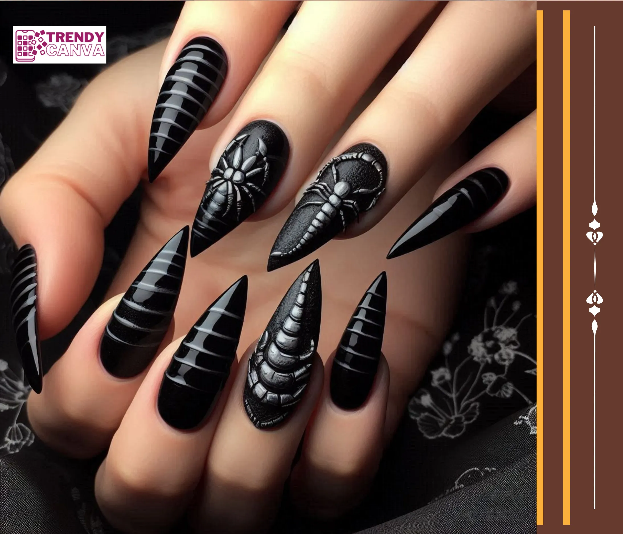 Textured Scorpio Tail Nails