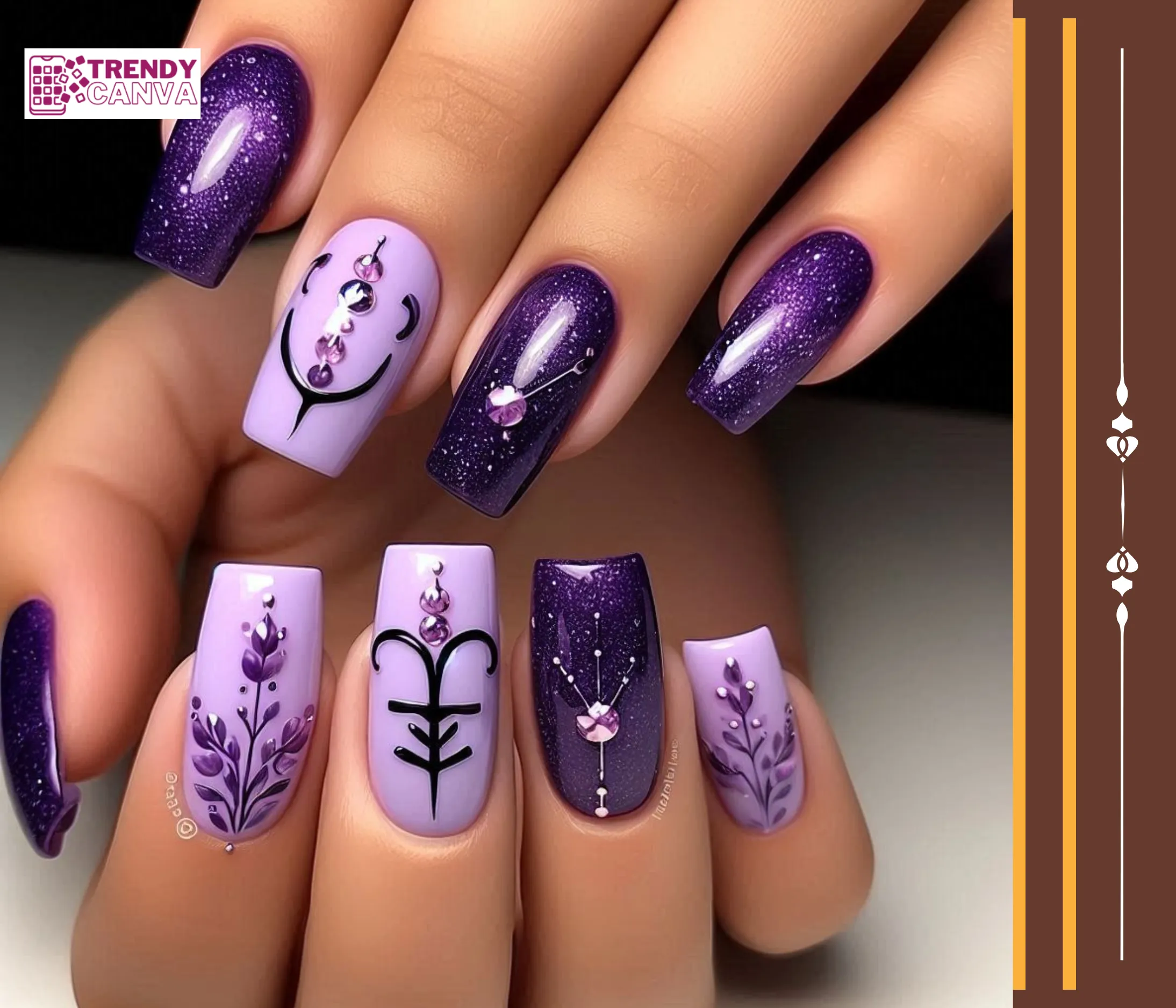 Regal Purple Libra Nail Designs