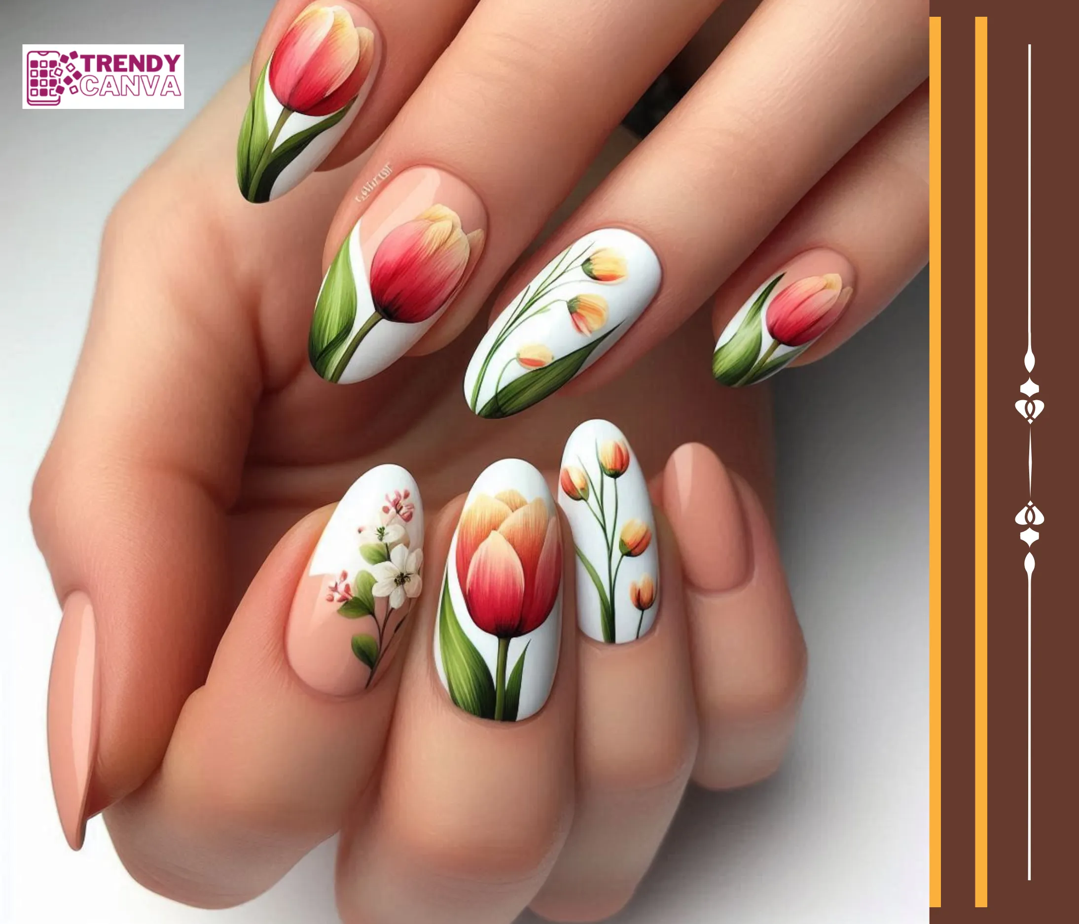 Tulip Time Spring Nails Art