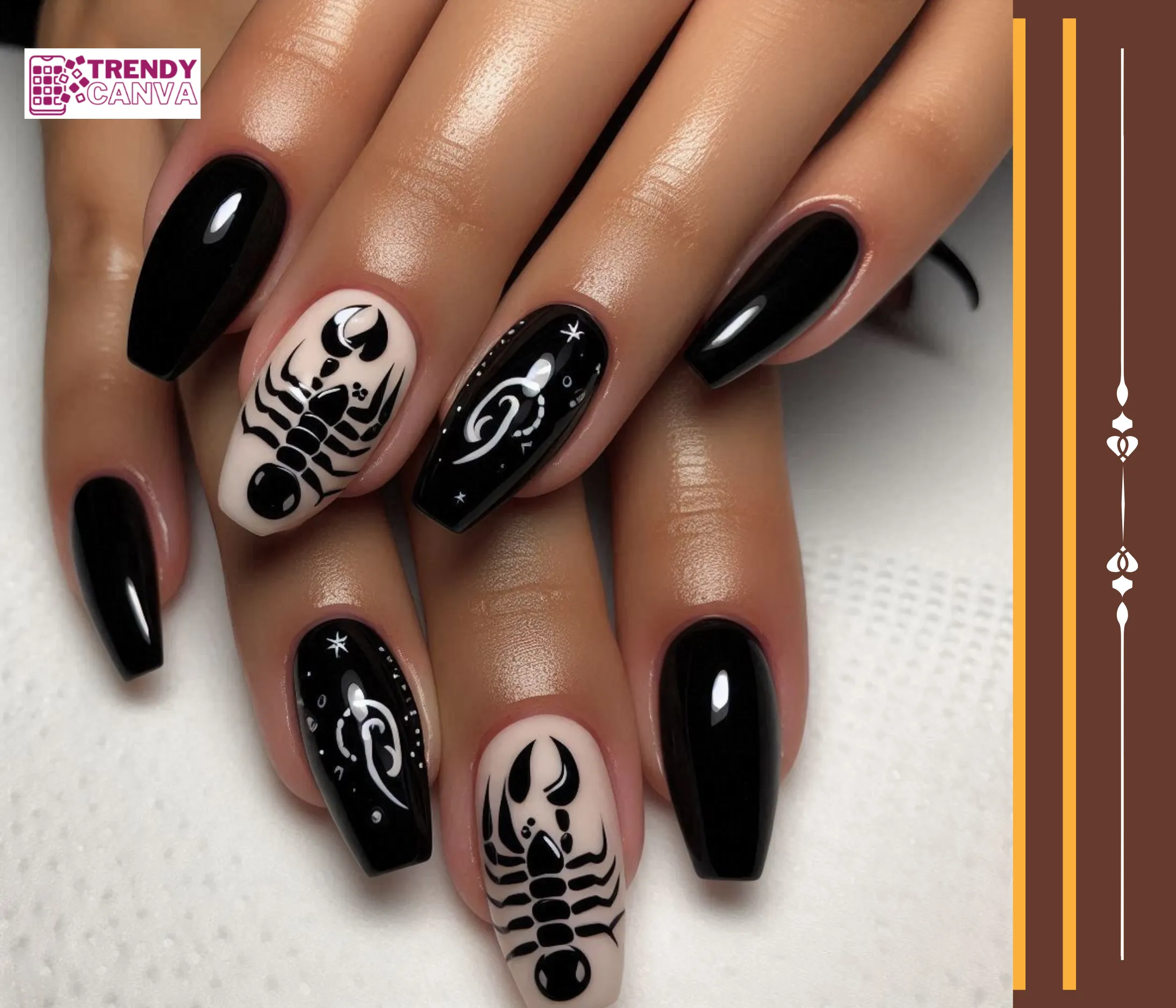 Negative Space Scorpio Nails