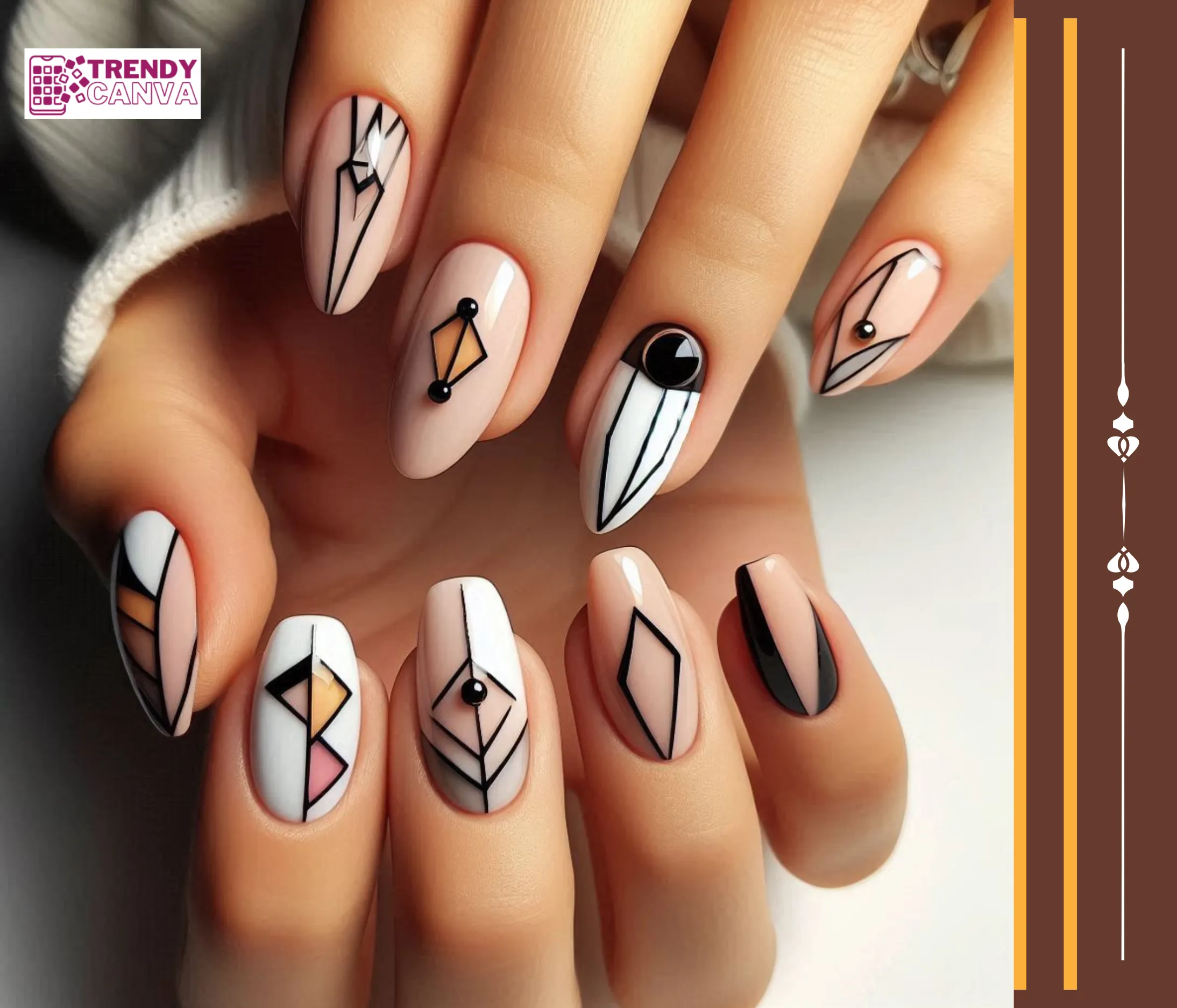 Geometric Gems Nail Designs