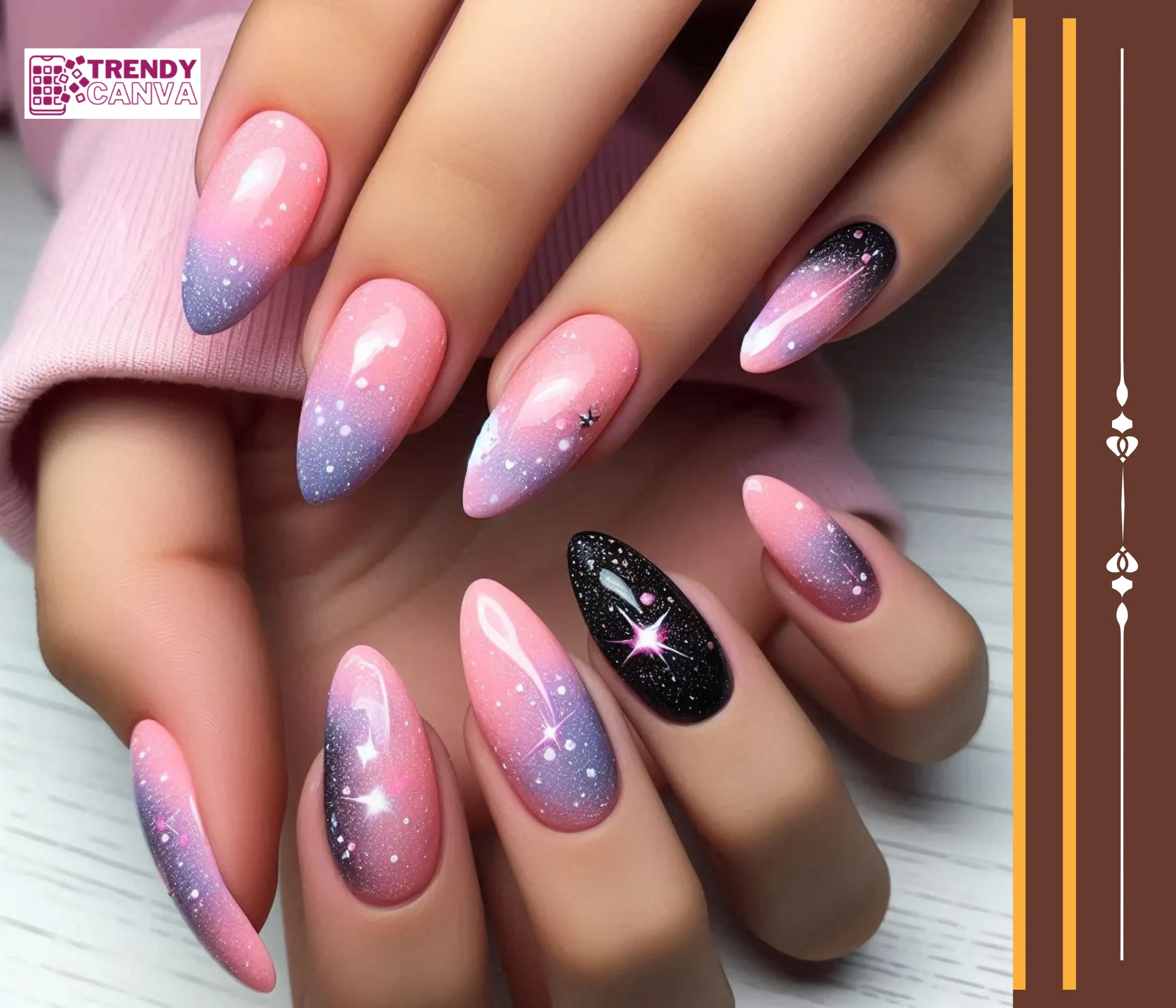 Pink Pastel Galaxy Nail Designs