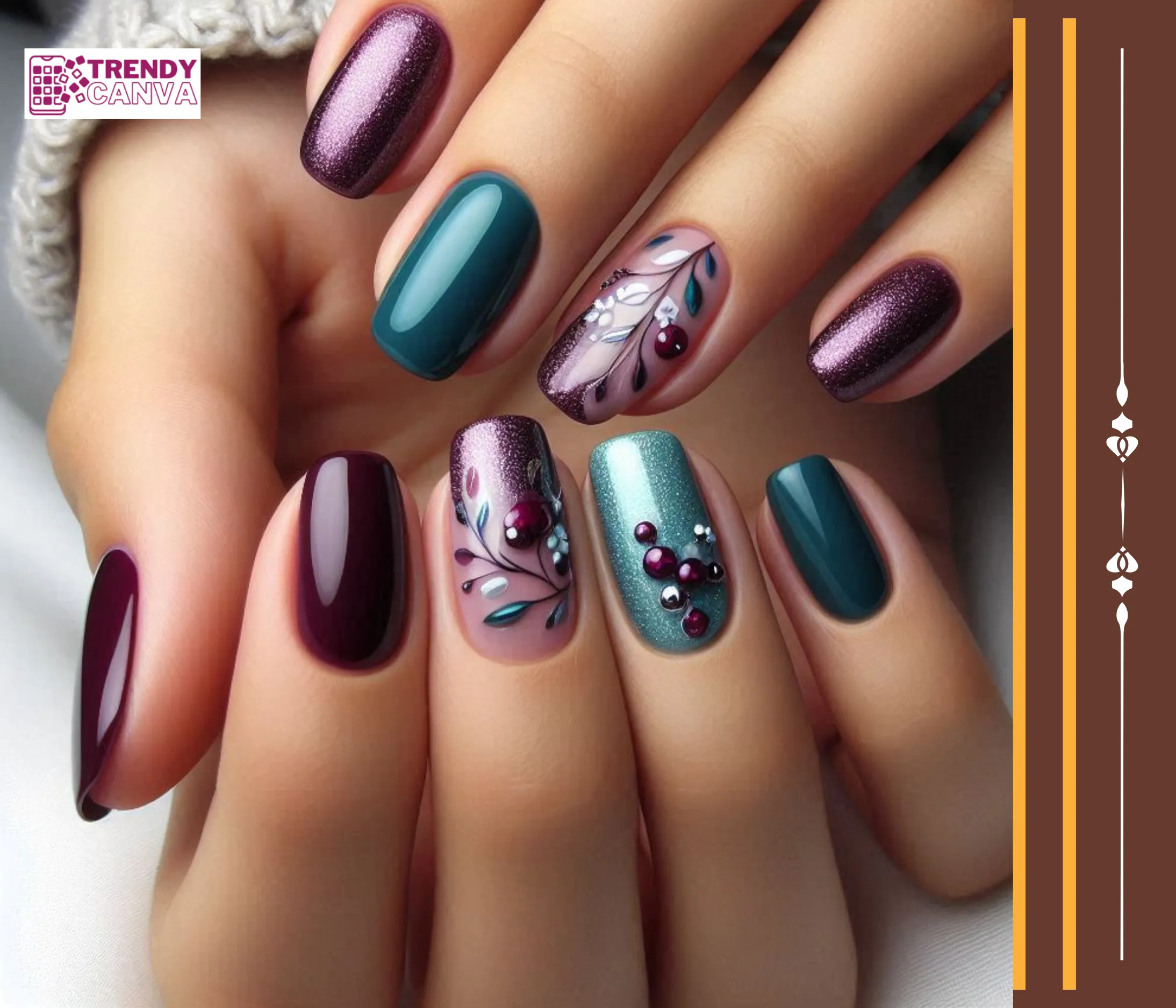 Plum & Teal for Summer Nails