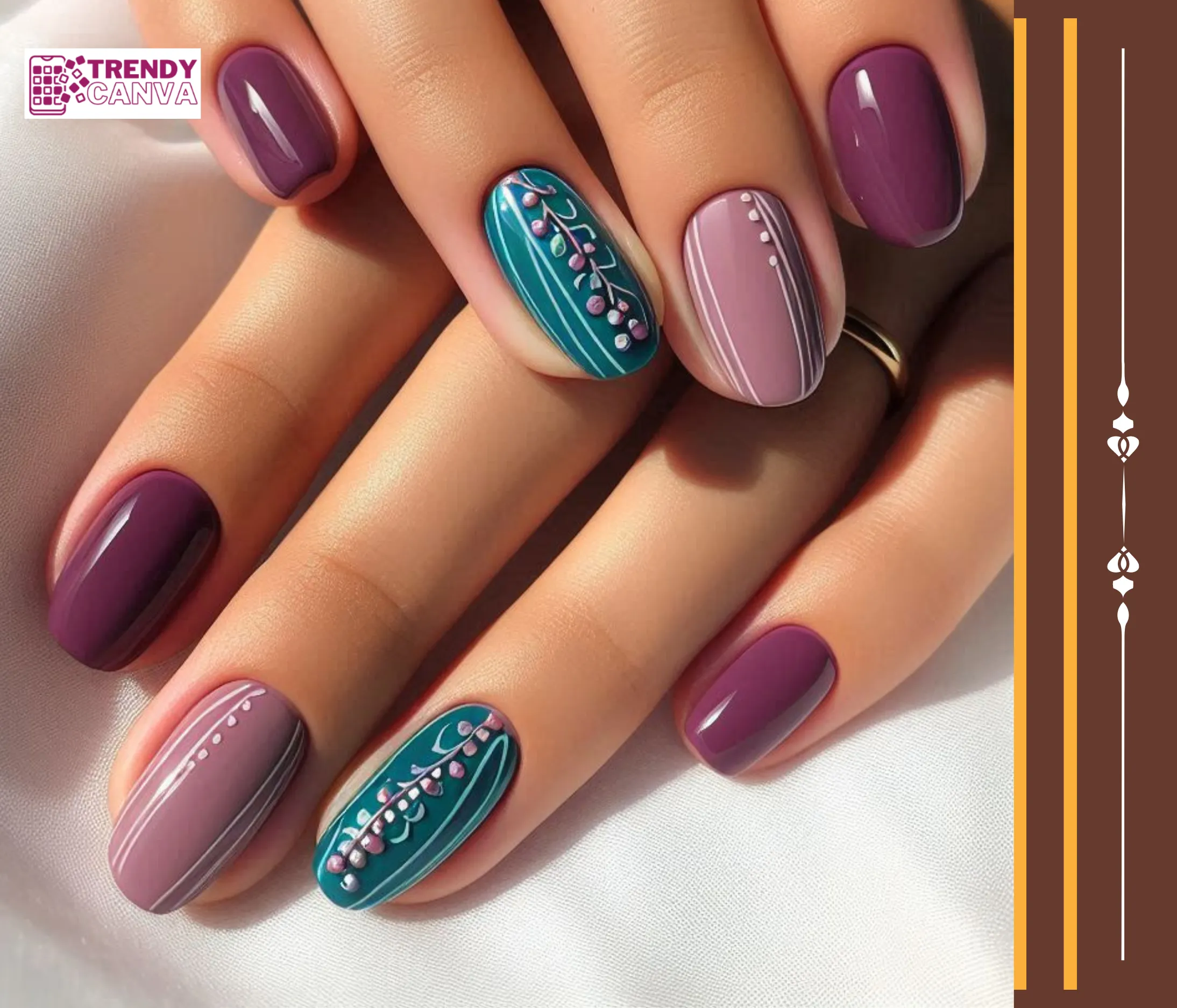 Plum & Teal for Summer Nails