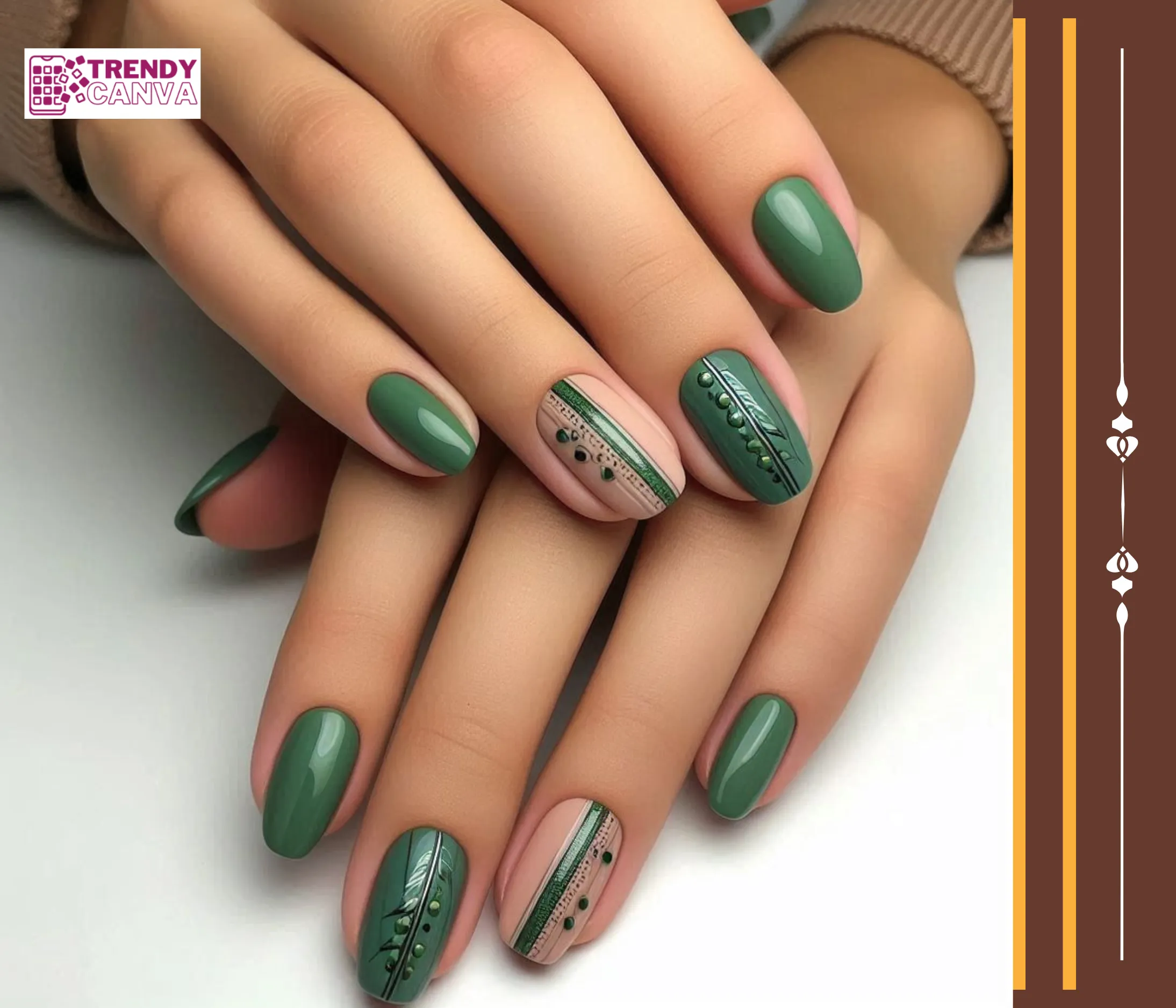 Green with Envy Trendy Spring Almond Nail Designs