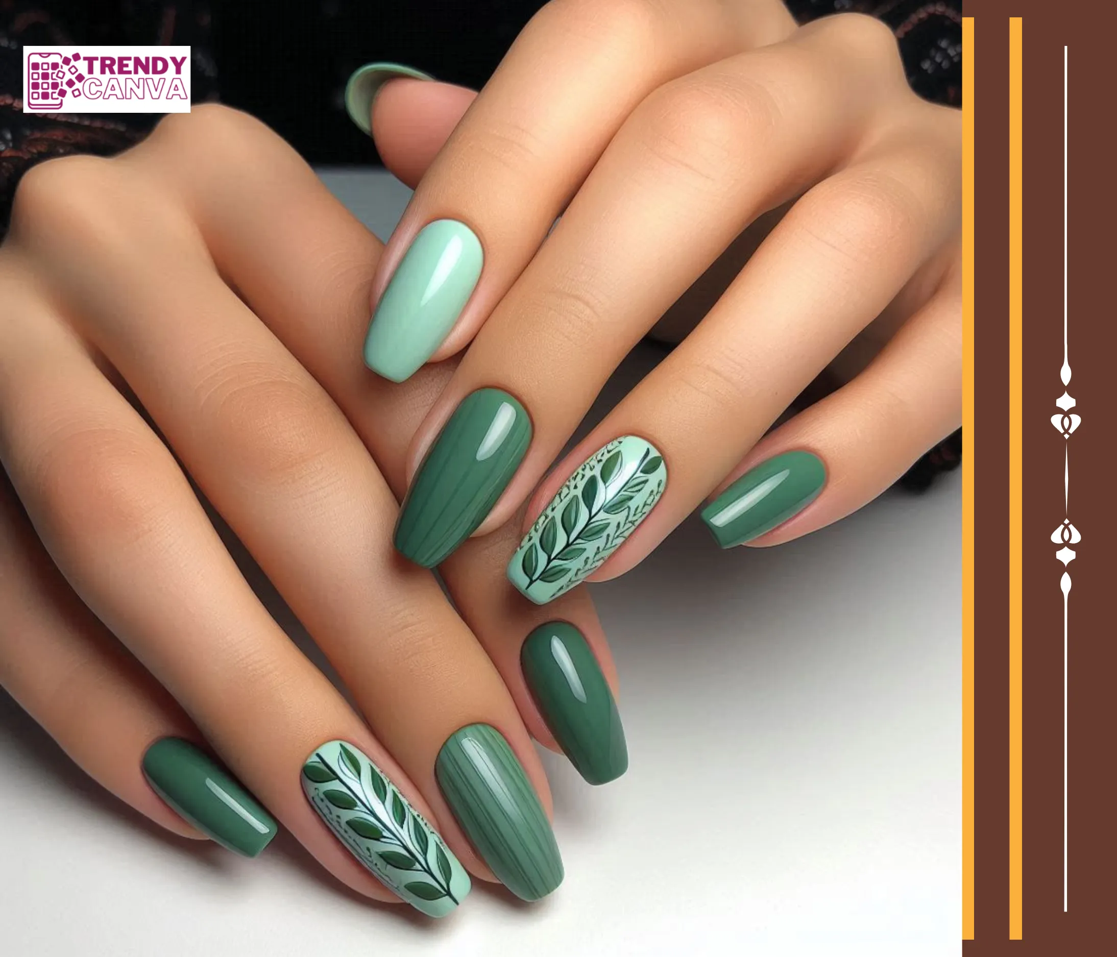 Green with Envy Trendy Spring Almond Nail Designs