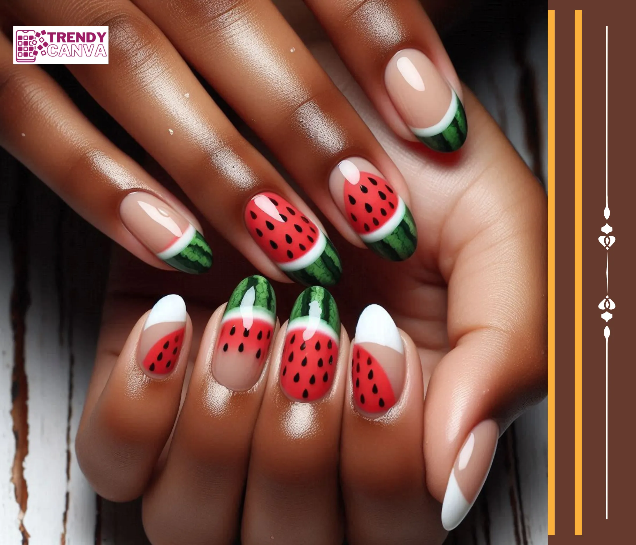 Watermelon French Tip Nail Designs