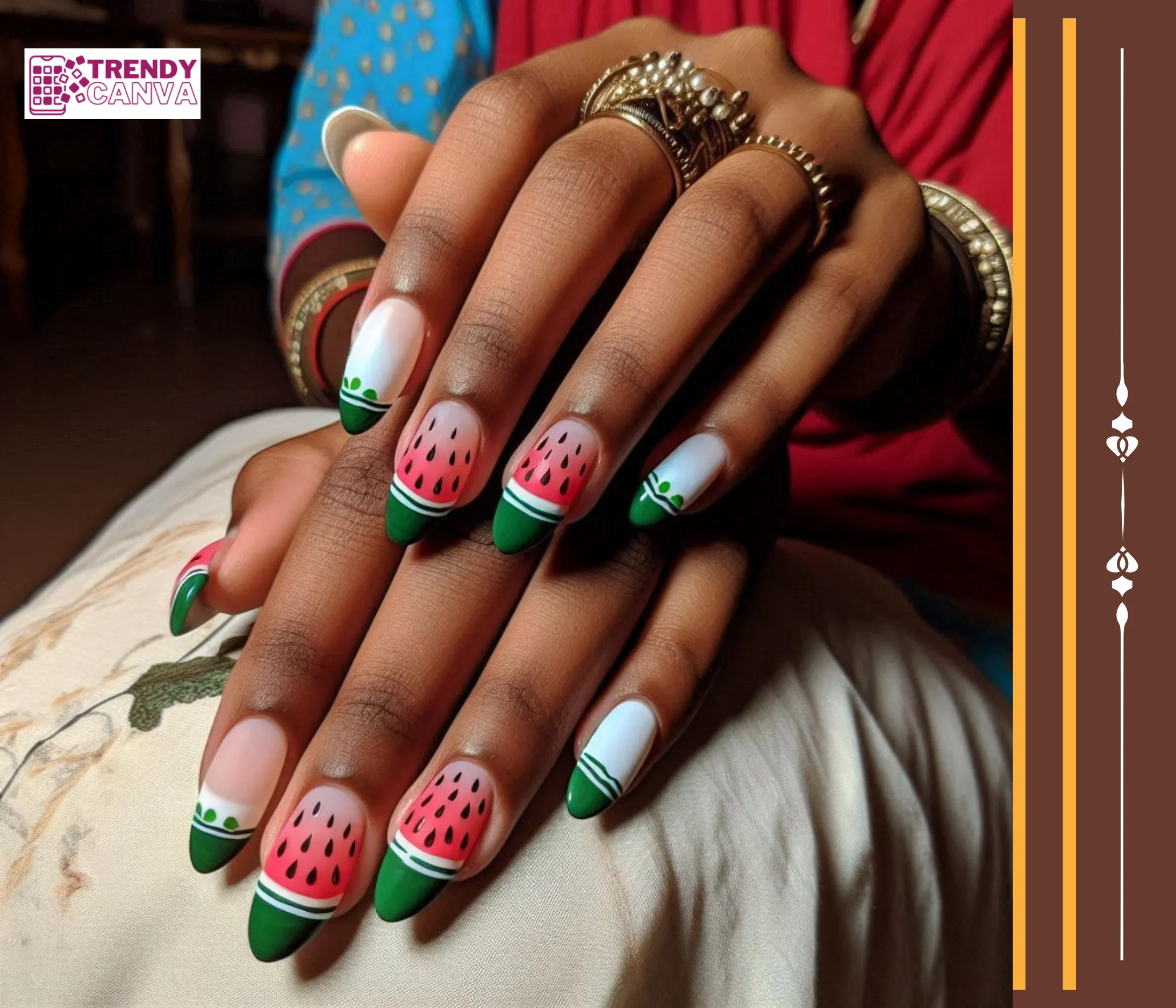 Watermelon French Tip Nail Designs