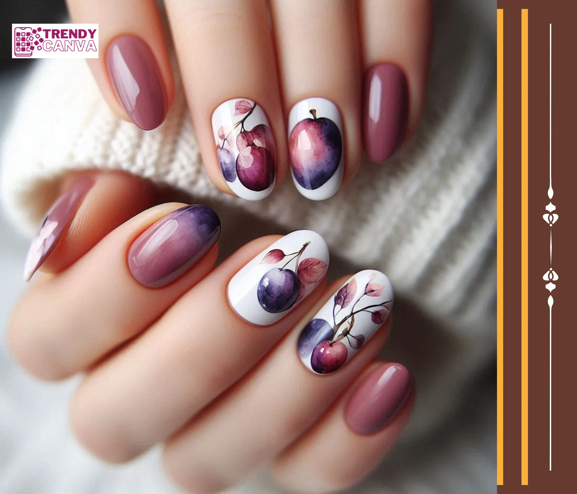 Watercolor Plum Nails