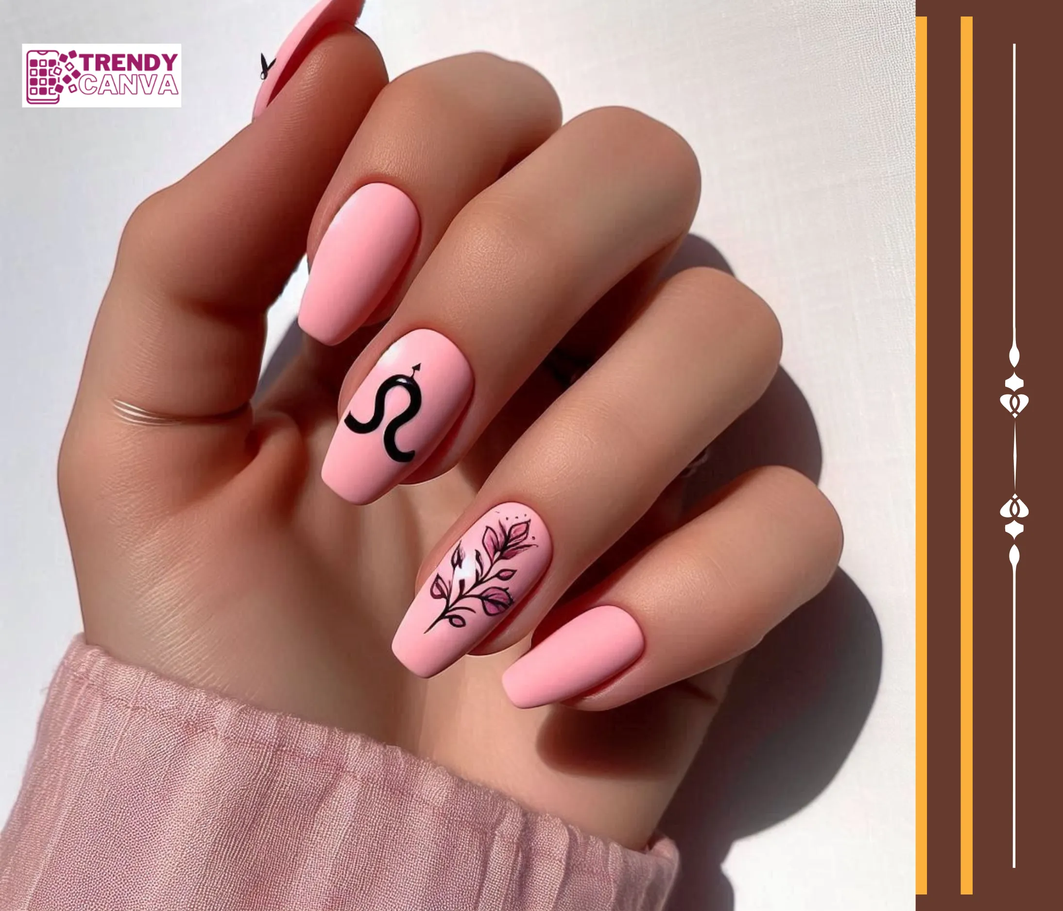 Pretty in Pink Libra Nail Designs