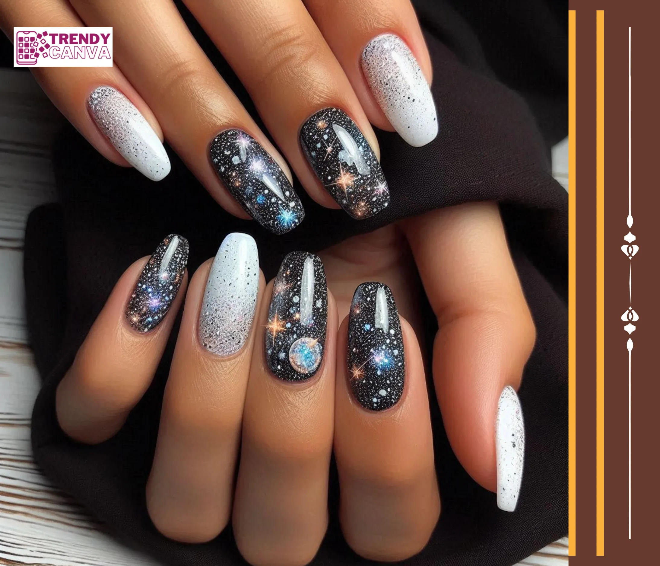 Glimmering Galaxy Nails