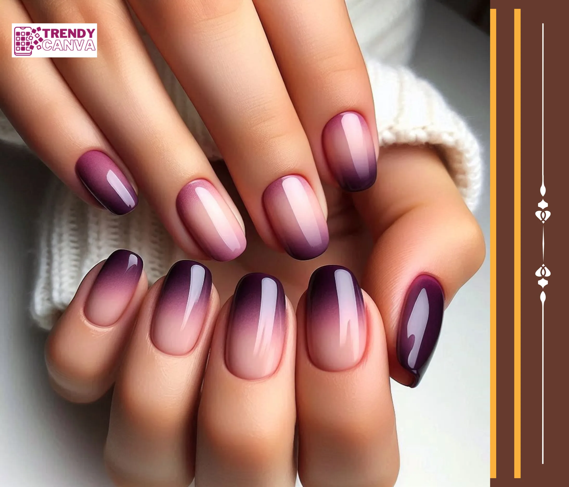 Ombre Plum Fade Nails