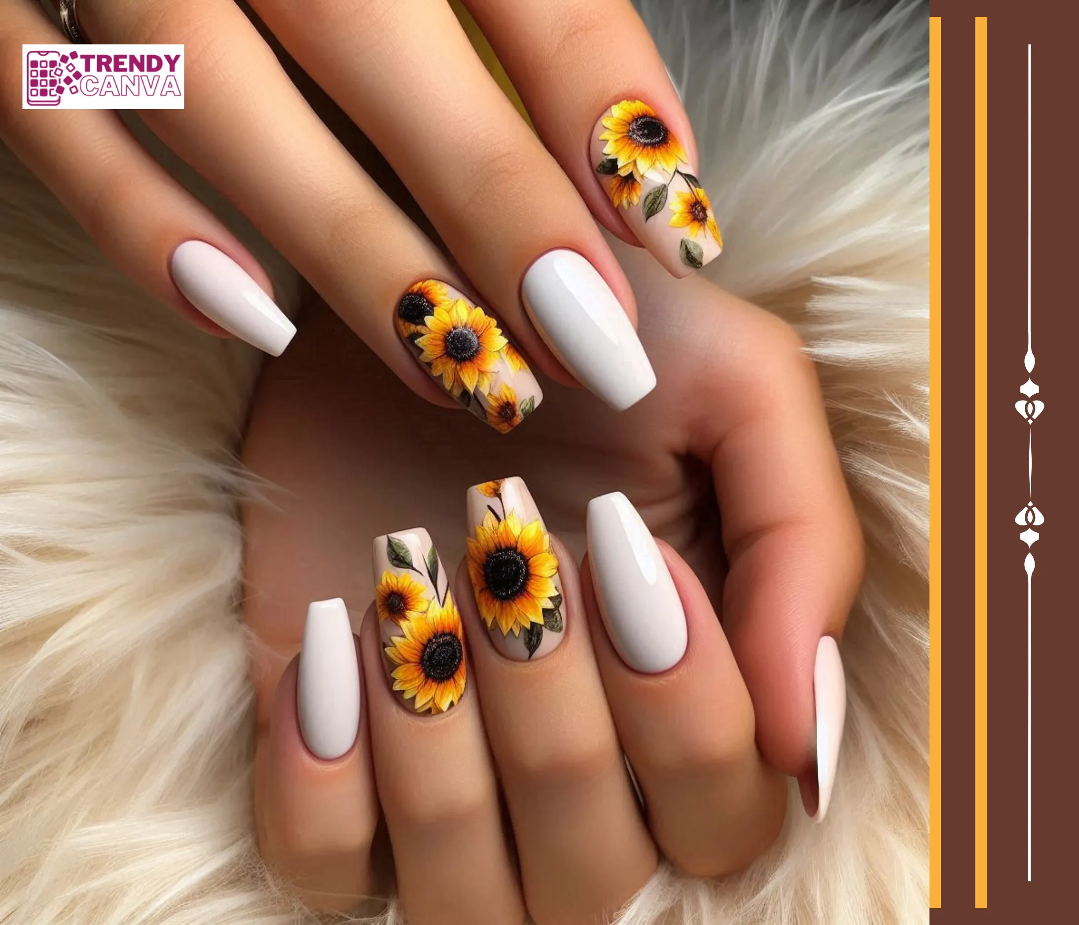 Blooming Beauty: The Sunflower Bunch Nail Designs