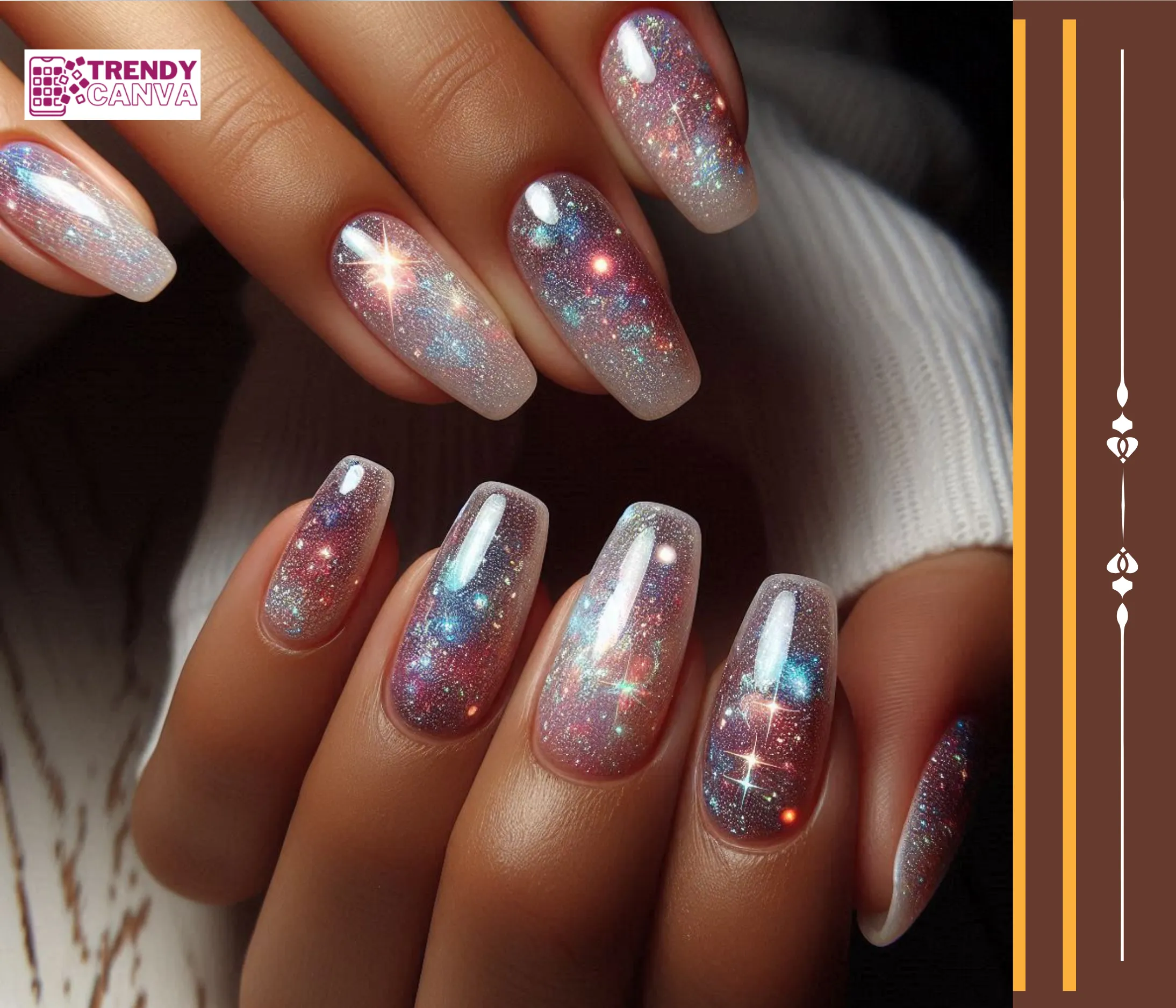 Glimmering Galaxy Nails