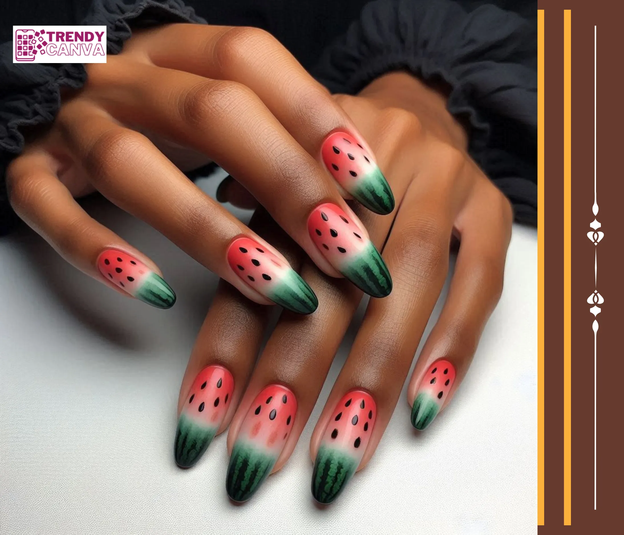 Watermelon Ombre Nails