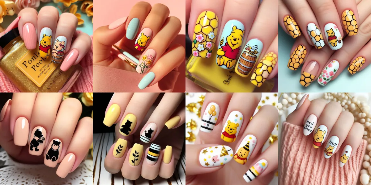 55+ Sweet & Easy Winnie the Pooh Nail Designs