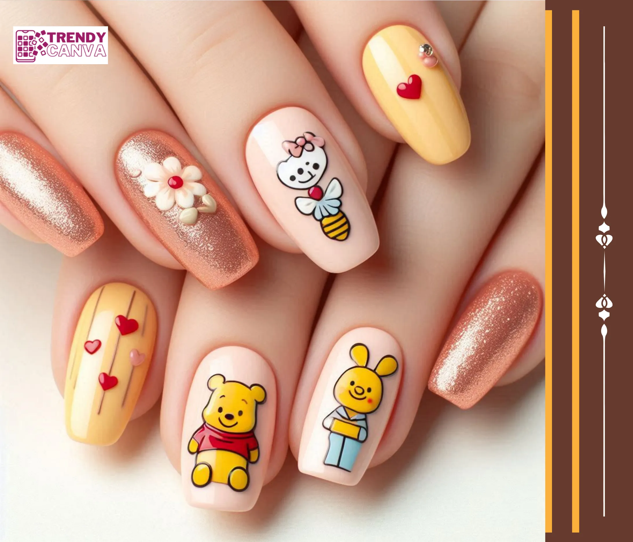 Pooh Bear Party Nails