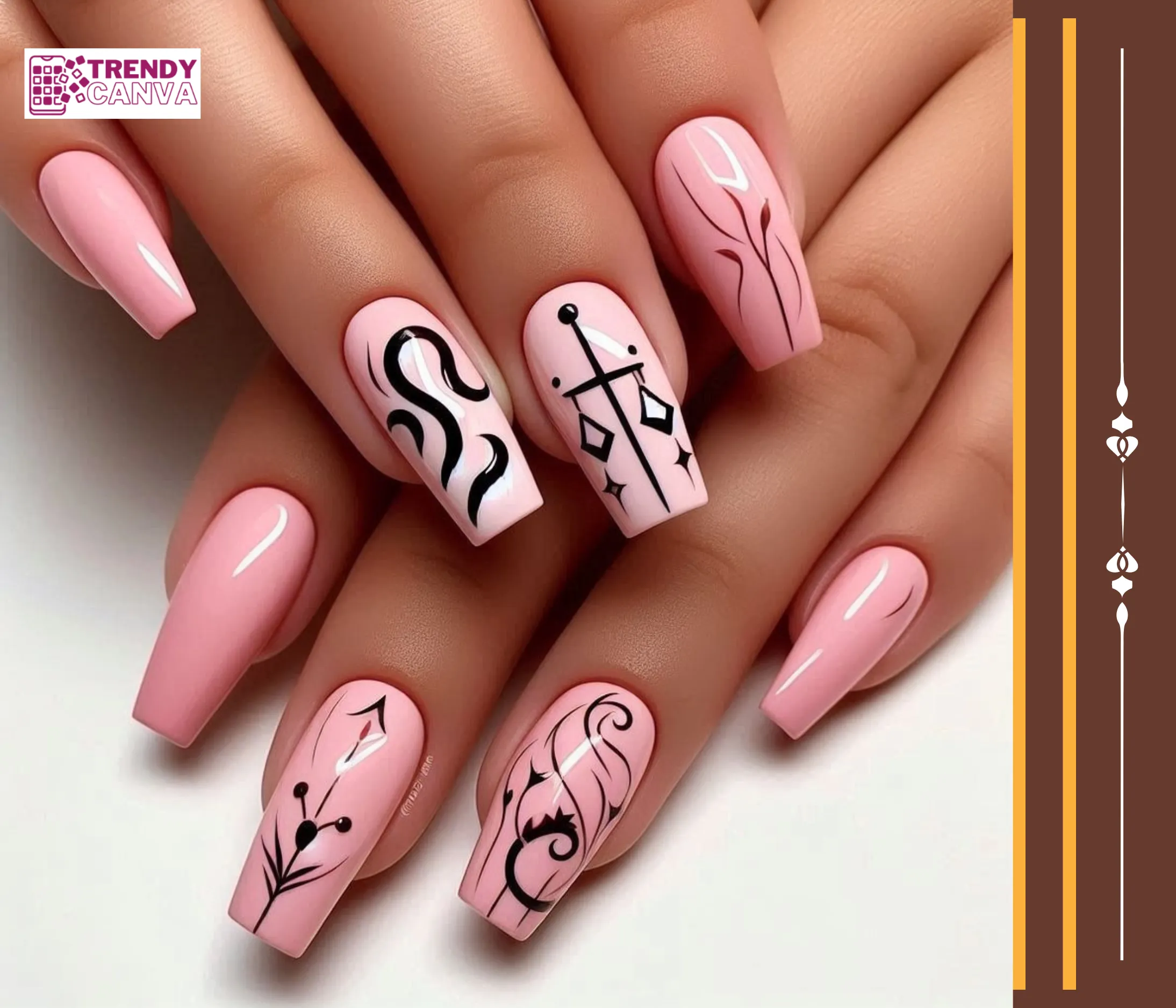 Trendy Pink Libra Nail Designs