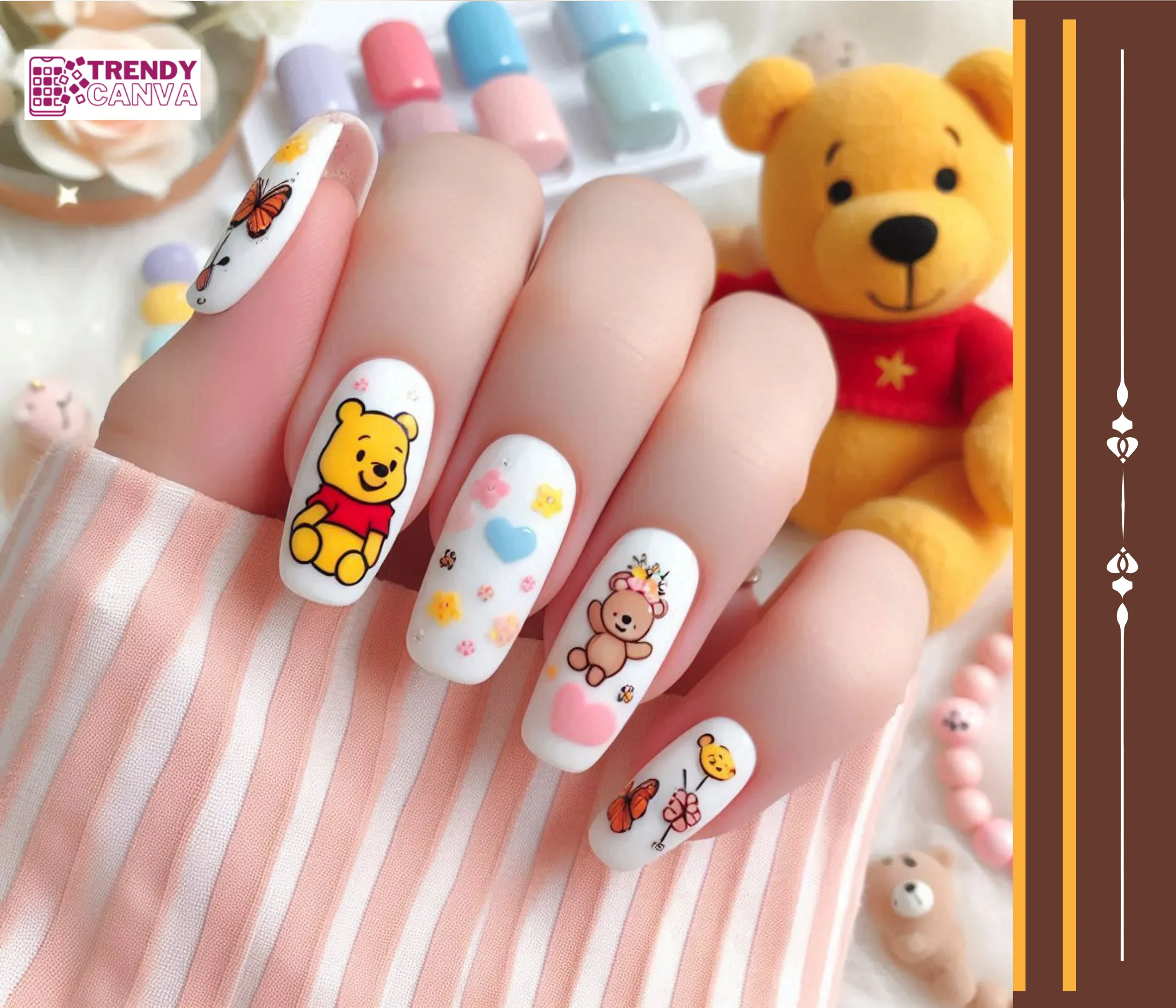 Pooh Bear Party Nails