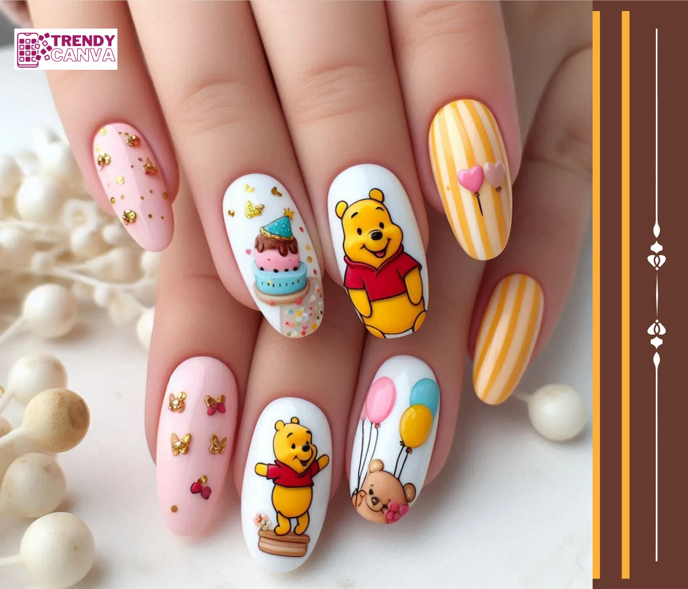 Pooh Bear Party Nails